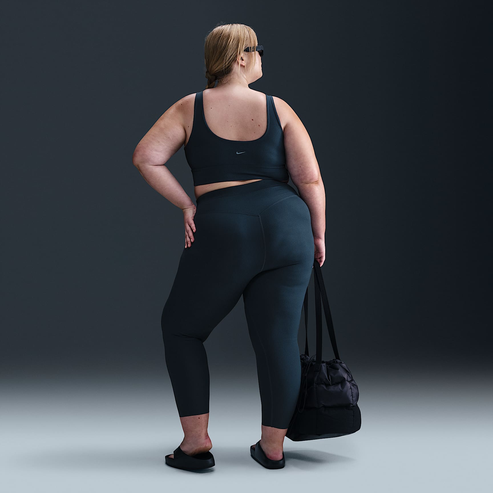 Nike Zenvy Rib Women's Light-Support Non-Padded Longline Sports Bra (Plus Size)