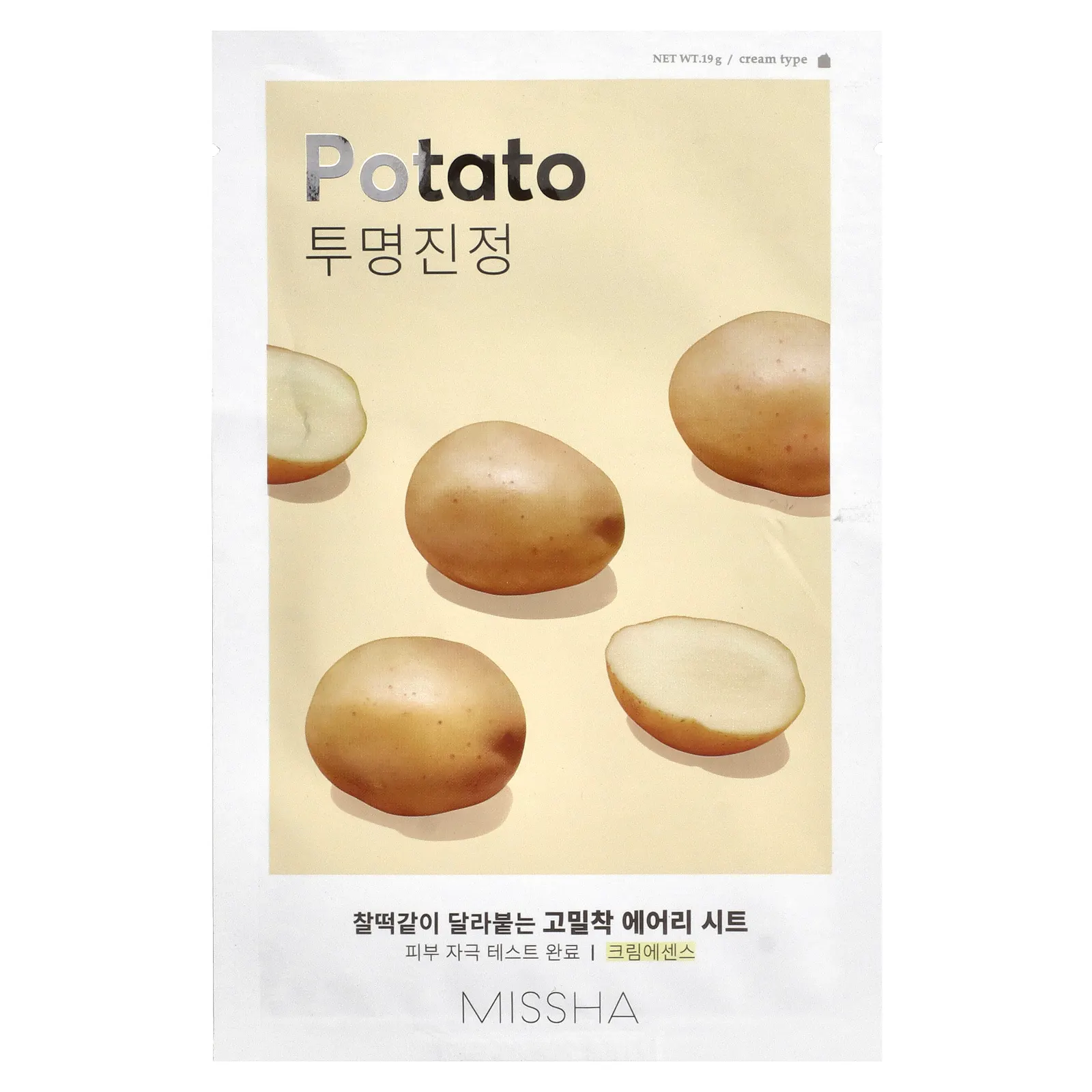 Missha, Тканевая маска Airy Fit, с картофелем, 1 шт., 19 г