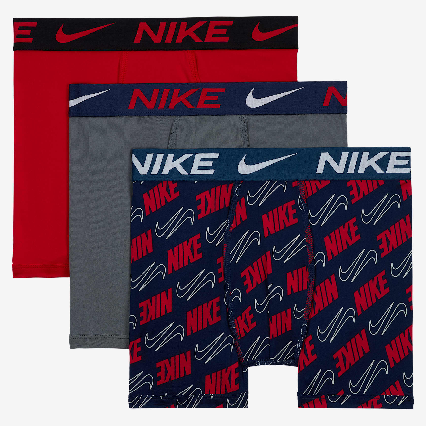 Nike Micro Print Boxer Briefs (3-Pack) Big Kids' Underwear
