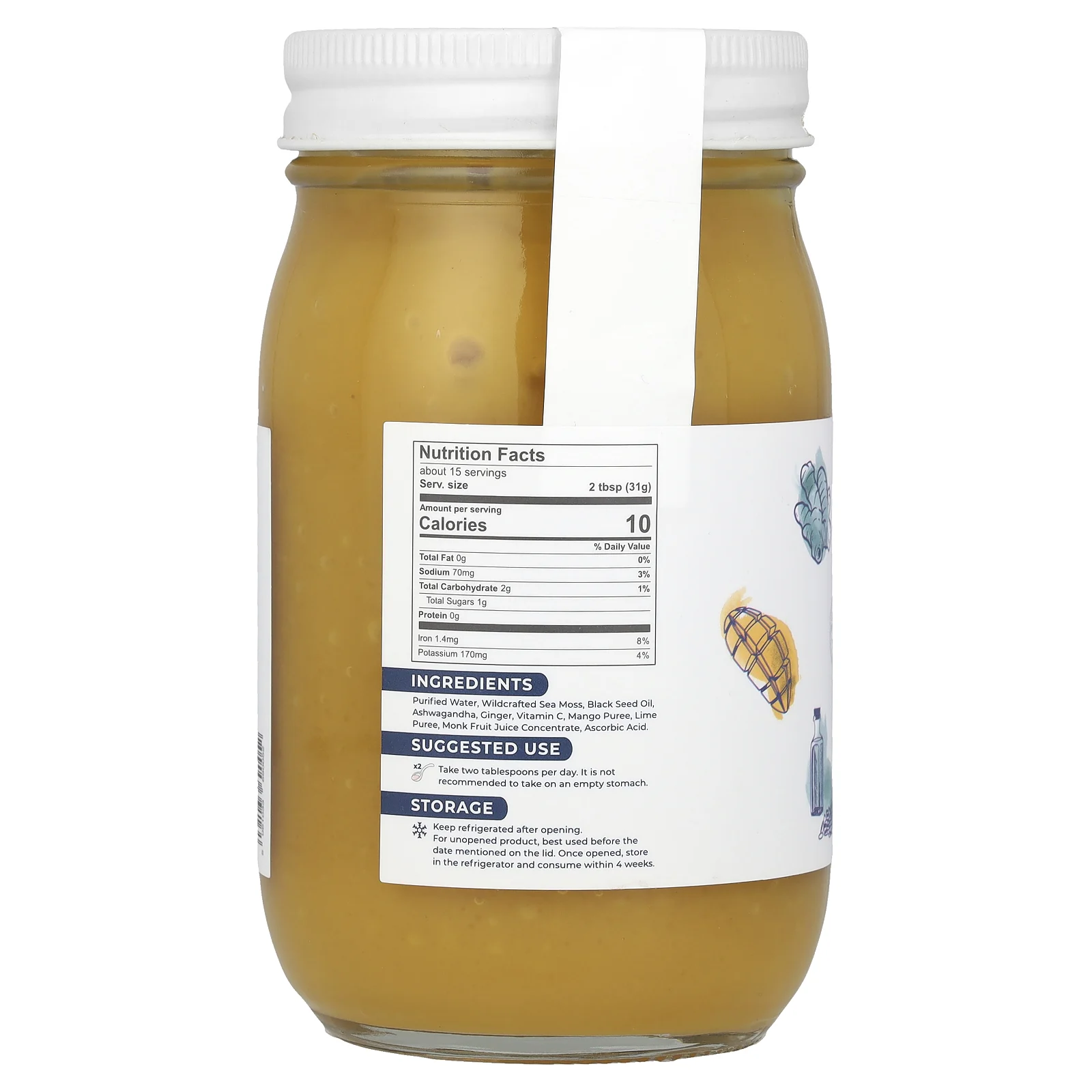 True Sea Moss, Гель с морским мохом, манго, 453 г (16 жидк. Унций)