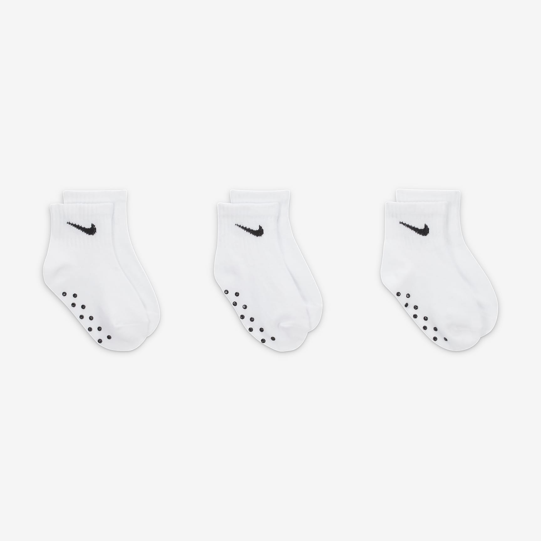 Nike Baby Swoosh Ankle Gripper Socks (3-Pairs)