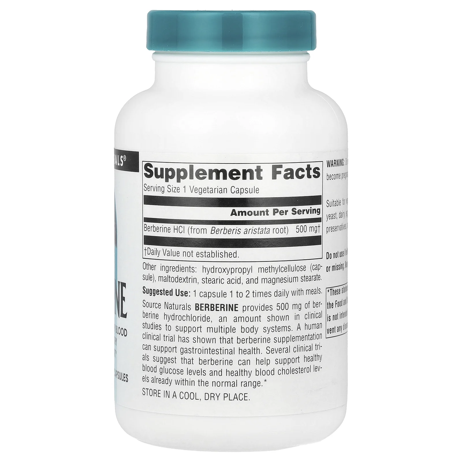 Source Naturals, Берберин, 500 мг, 120 вегетарианских капсул