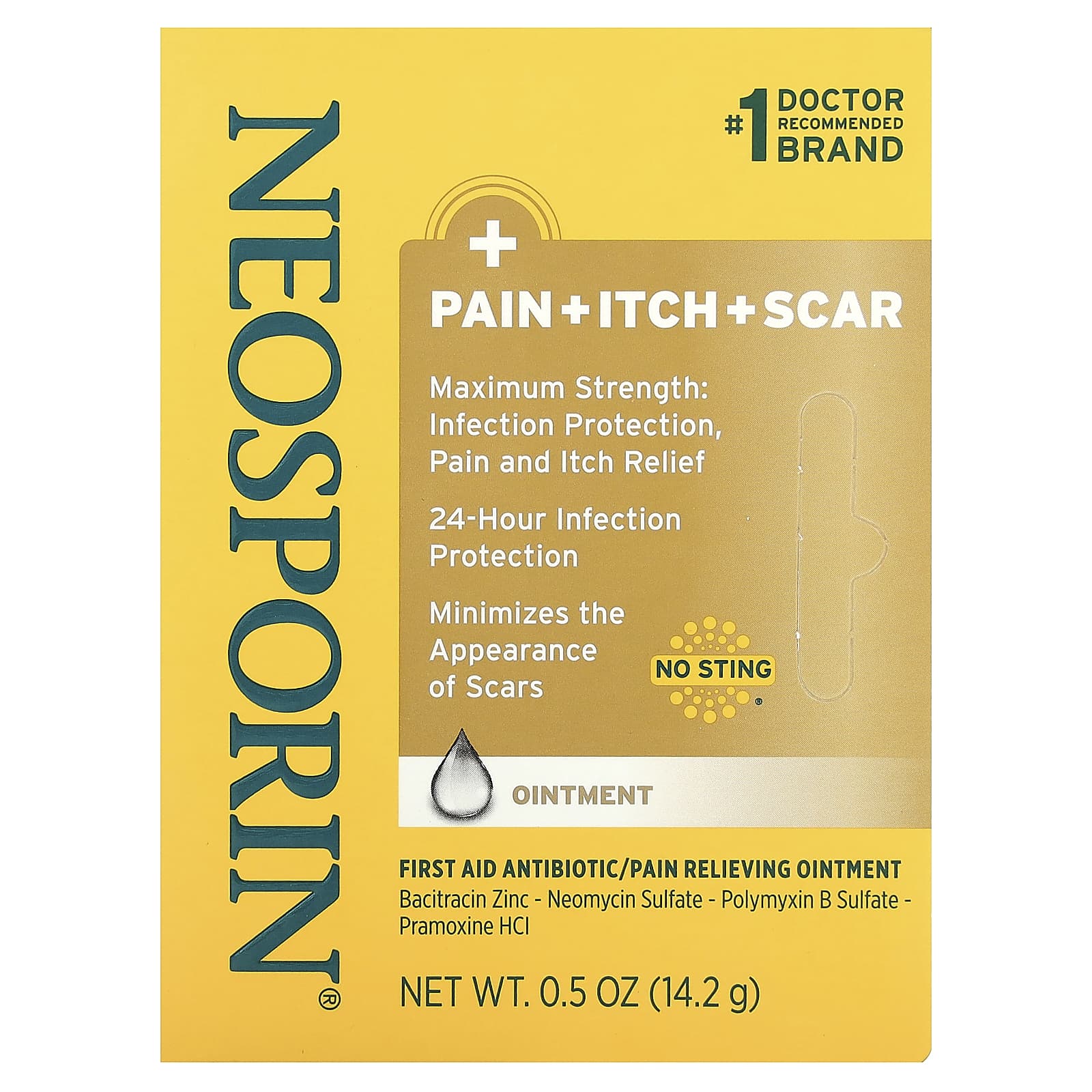 Neosporin, мазь от боли, зуда и шрамов, 14,2 г (0,5 унции)