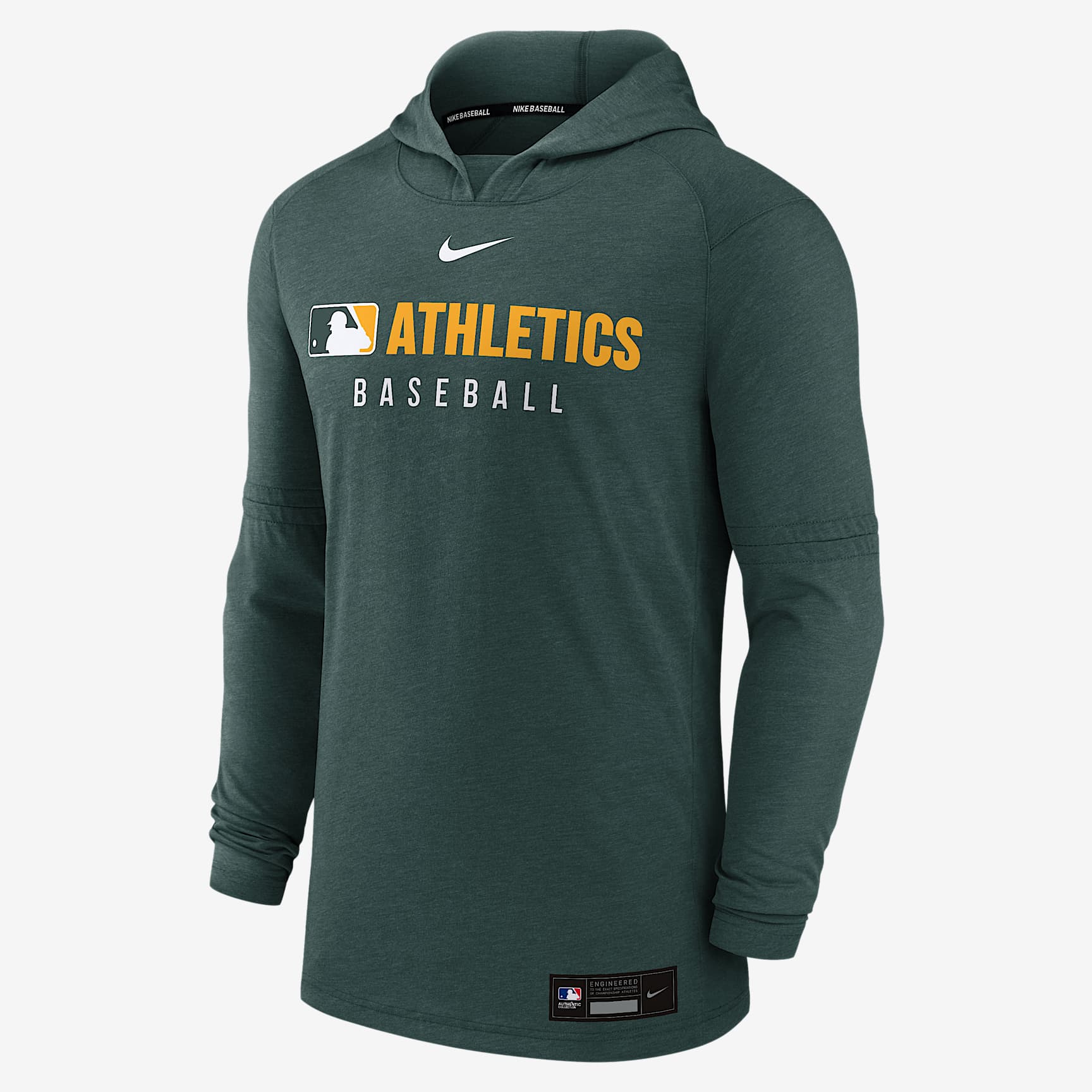Athletics Authentic Collection Men's Nike Dri-FIT MLB Pullover Hoodie