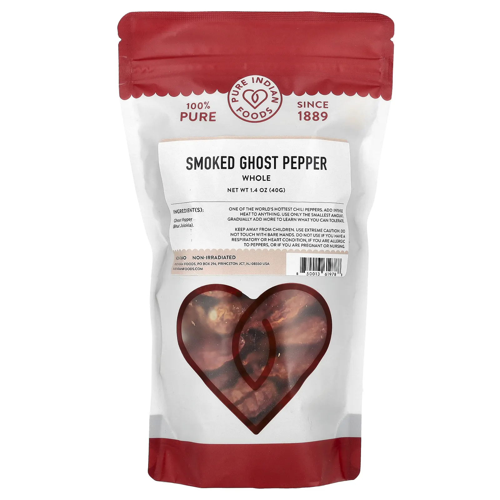 Pure Indian Foods, Копченый призрачный перец, цельный, 40 г (1,4 унции)