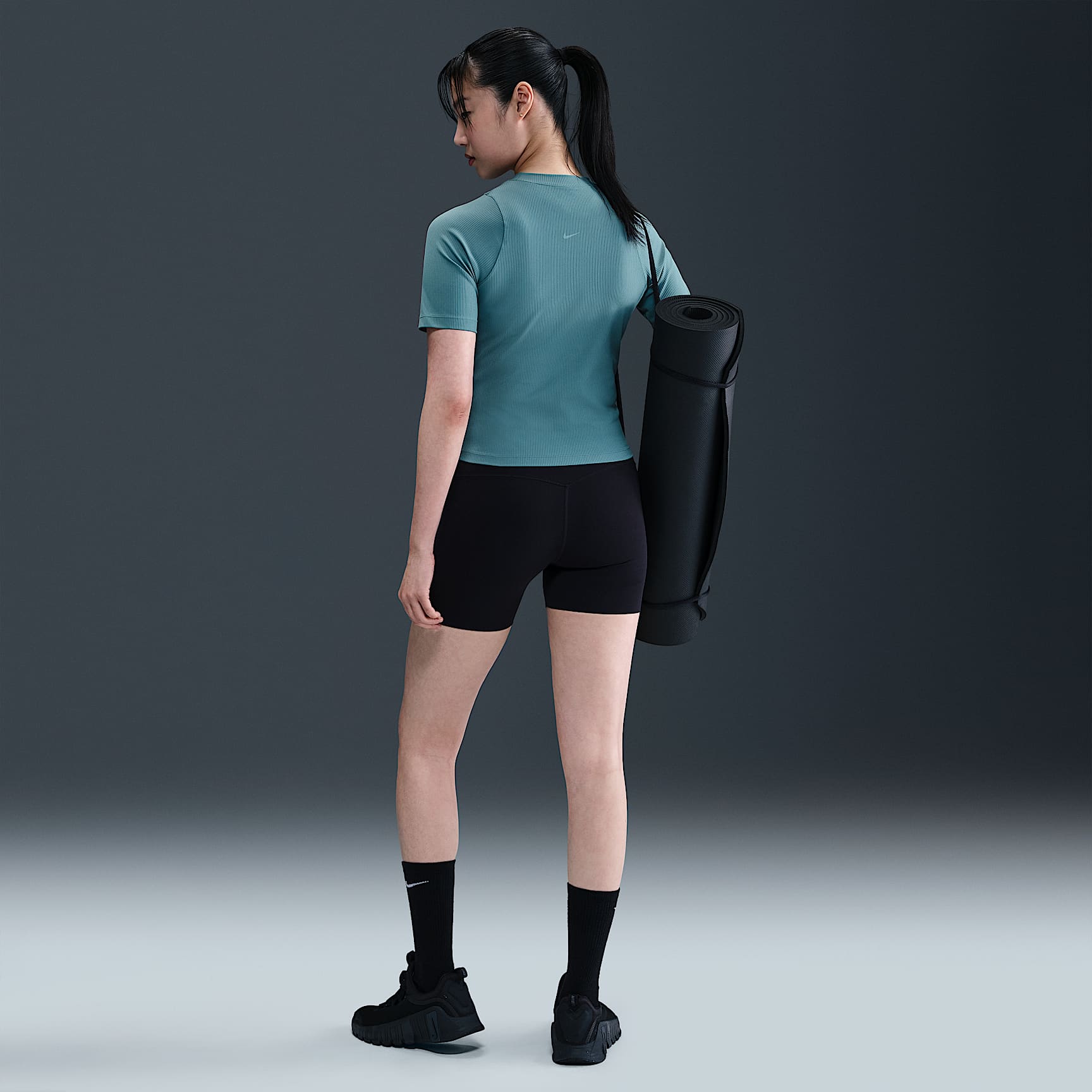 Nike Zenvy Rib Women's Dri-FIT Short-Sleeve Top