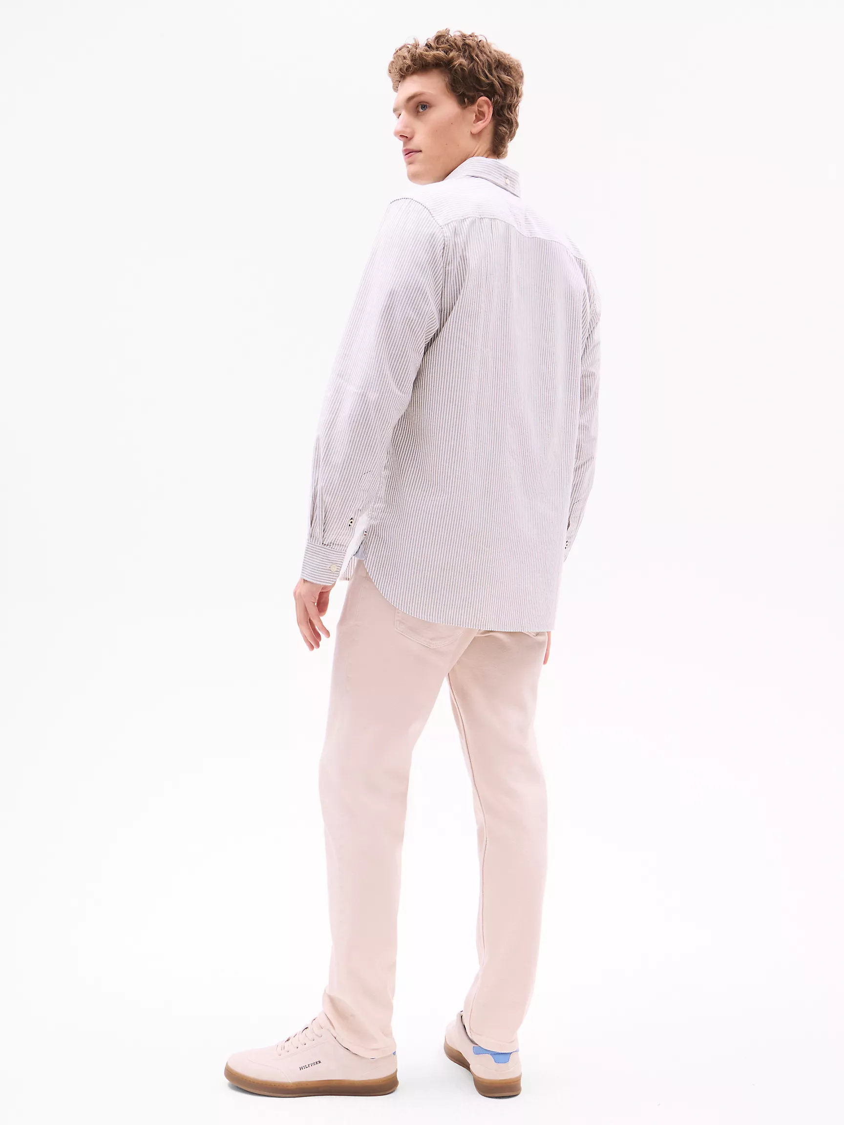 Мужская рубашка Tommy Hilfiger, Полосатая эластичная рубашка из оксфорда стандартного кроя