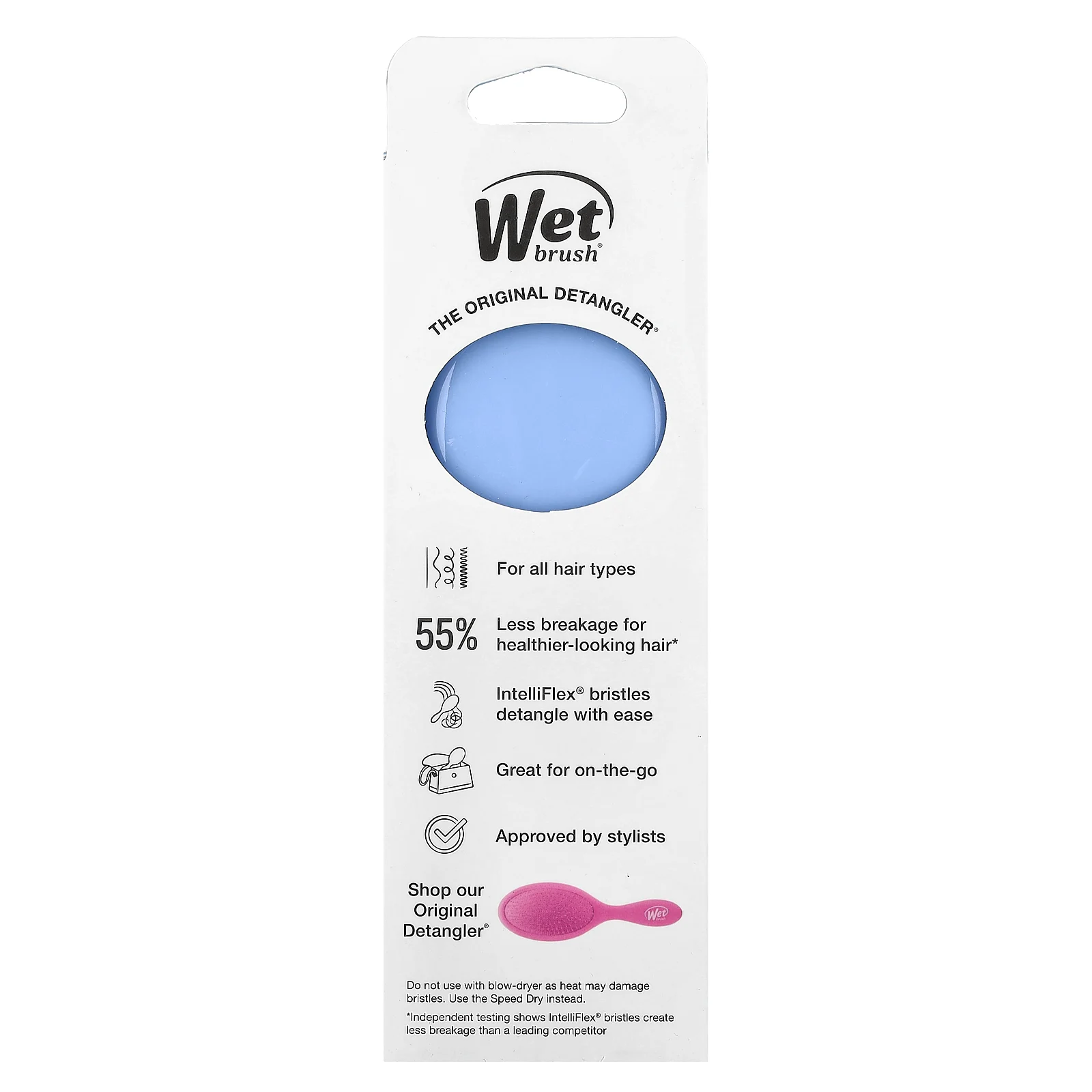 Wet Brush, Средство для расчесывания волос, для влажных и сухих волос, синий цвет, 1 расческа