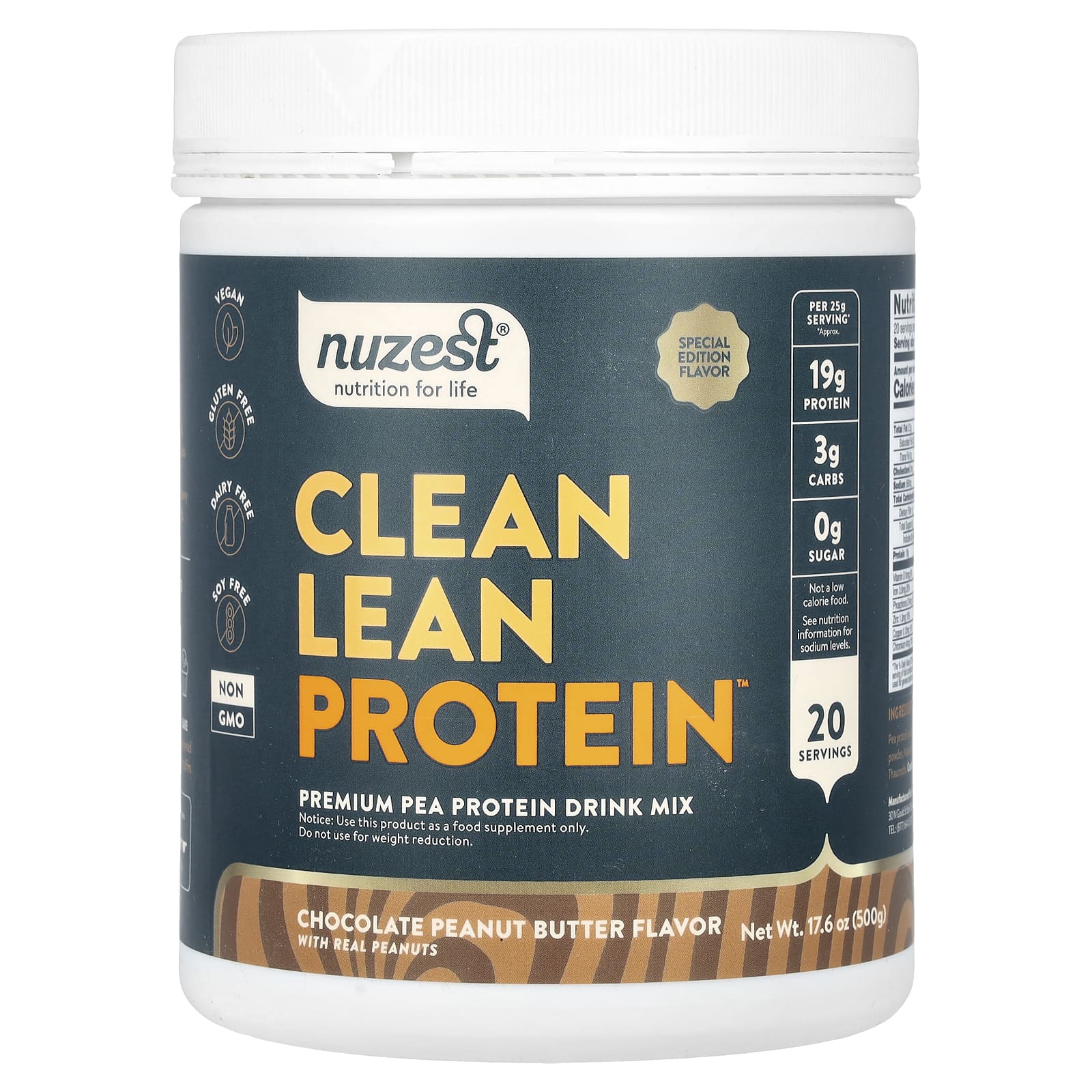 Nuzest, Clean Lean Protein, шоколадно-арахисовая паста, 500 г (17,6 унции)
