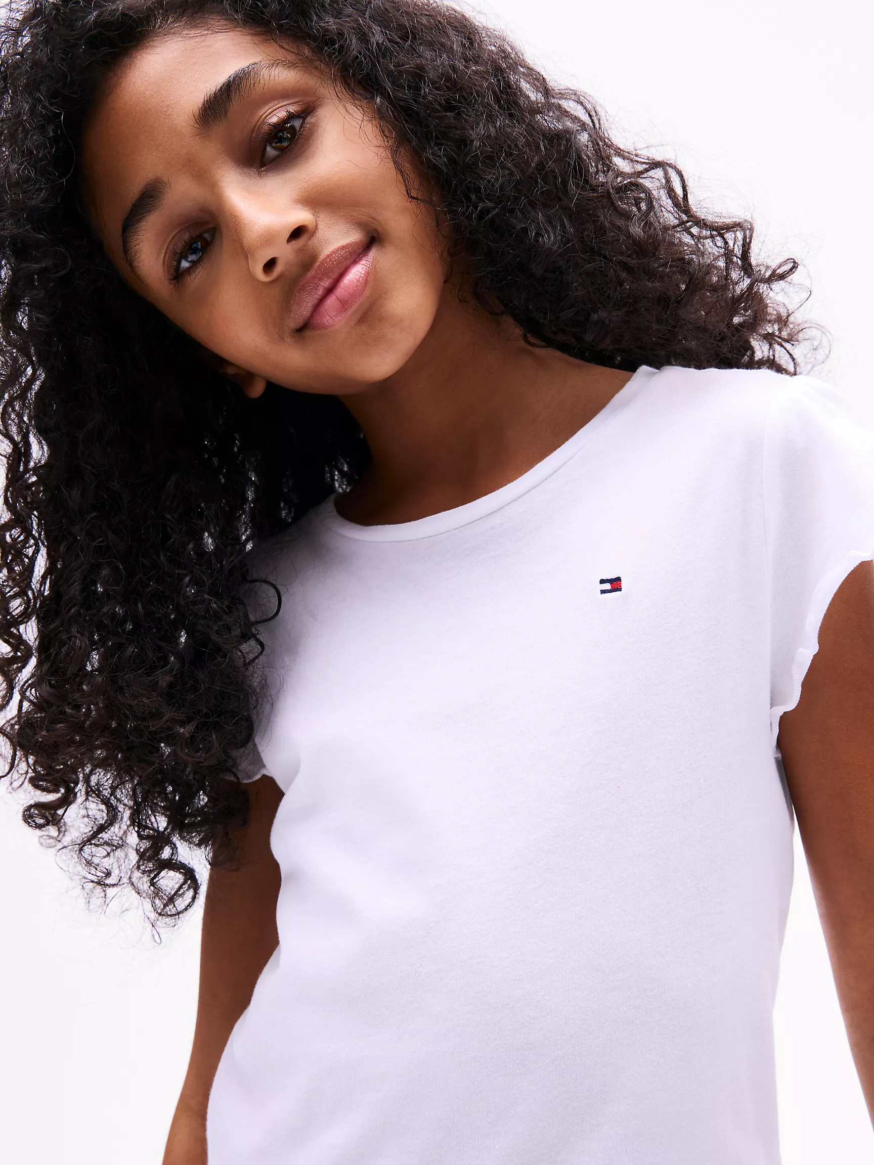 Топ для девочек Tommy Hilfiger, Детская футболка с рукавами-воланами