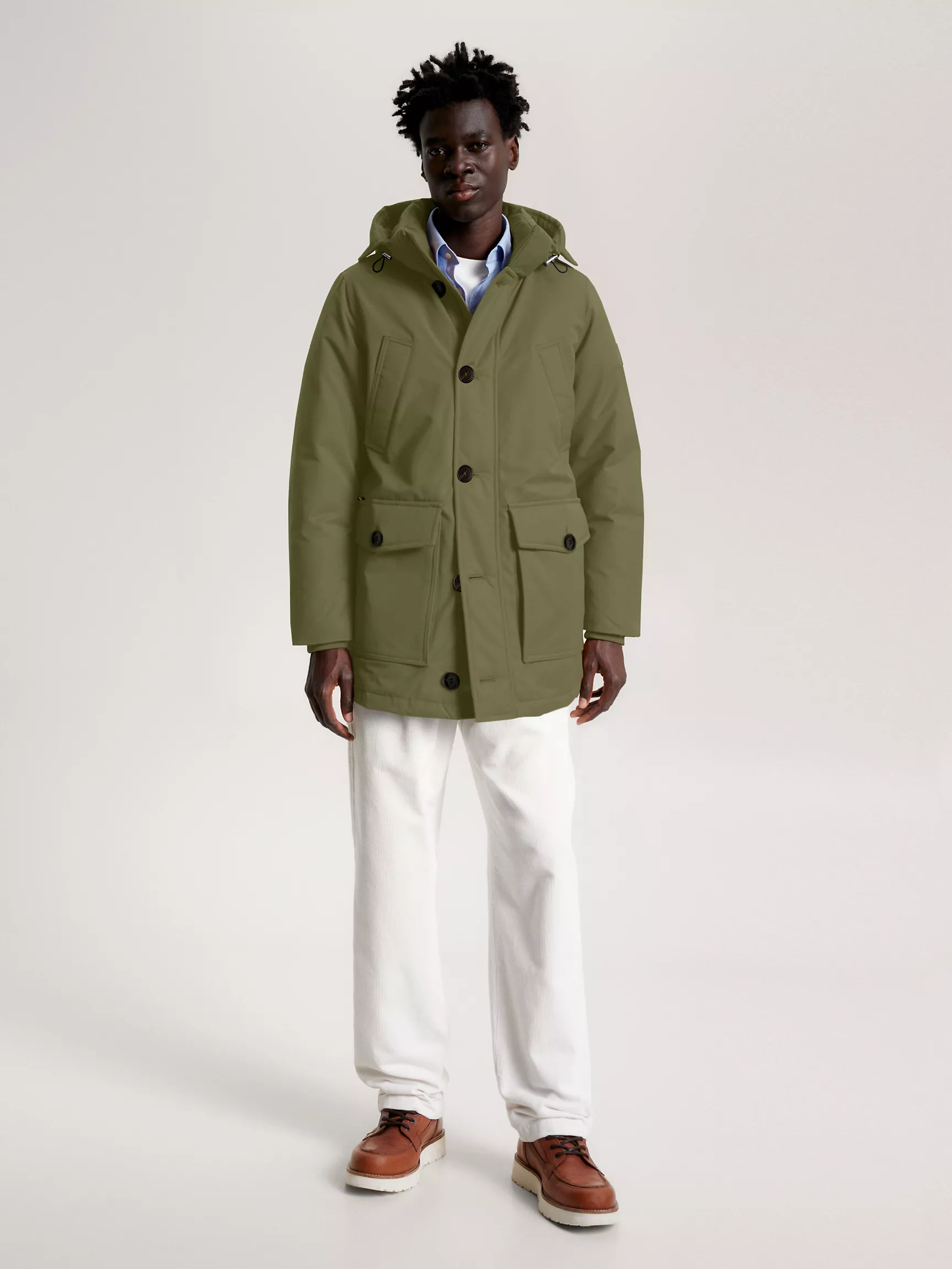 Мужская куртка Tommy Hilfiger, Легкая пуховая парка с капюшоном