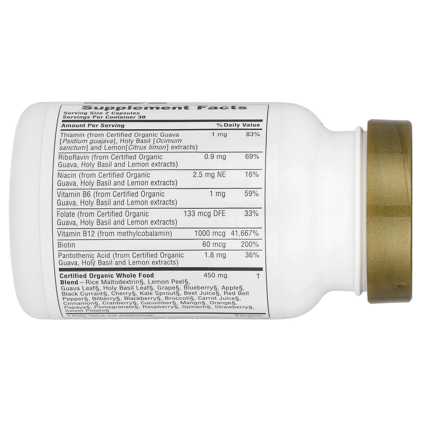 NaturesPlus, Source of Life Garden, сертифицированный органический витамин B12, 60 веганских капсул