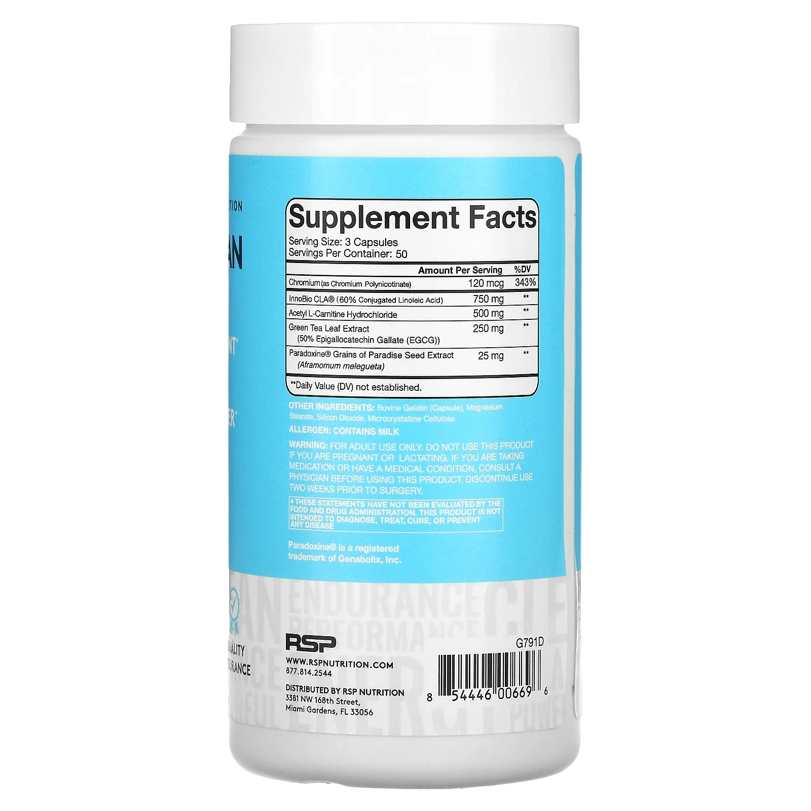 RSP Nutrition, QuadraLean Non-Stim, средство для сжигания жира, 150 капсул