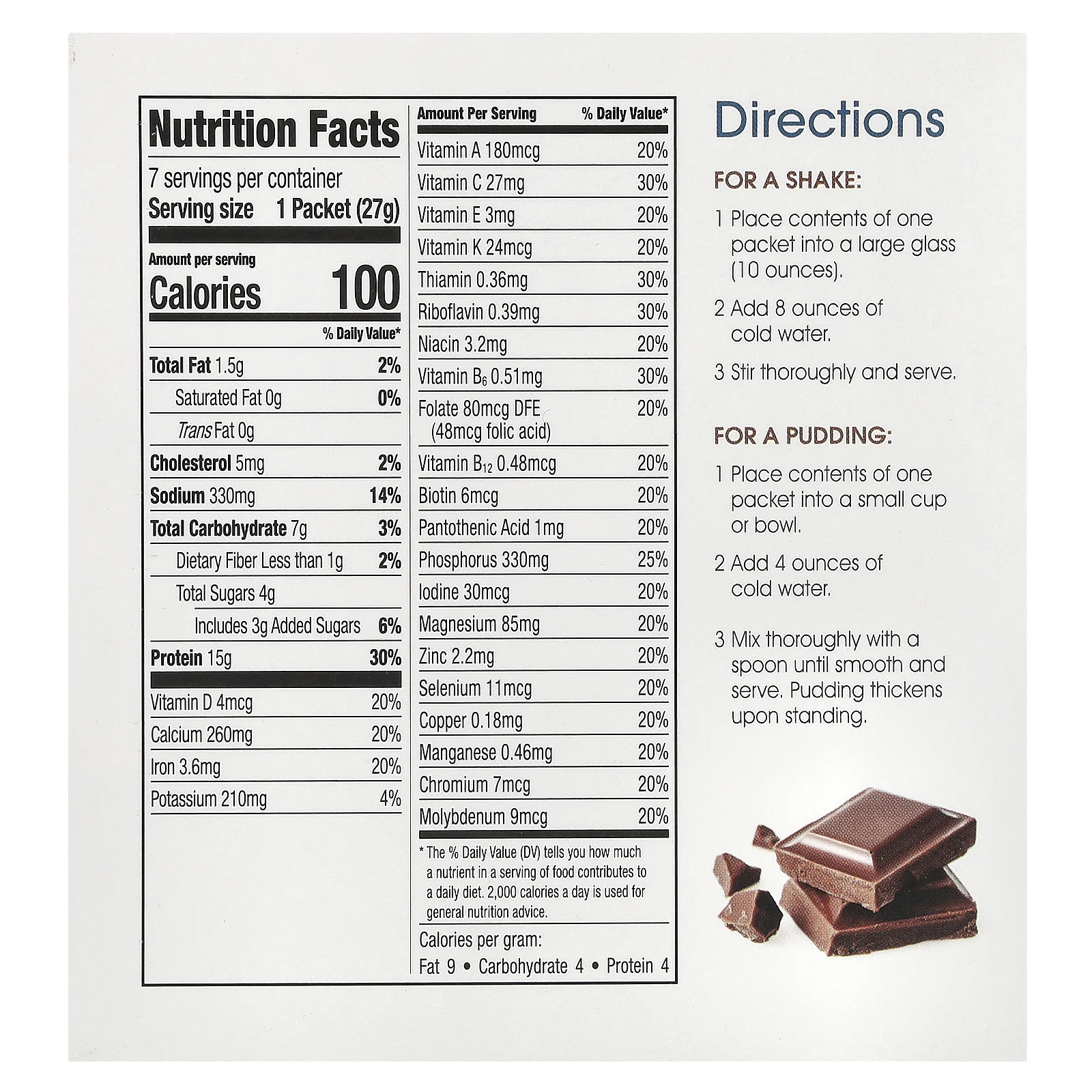 WonderSlim, коктейль, шоколадный крем, 7 пакетиков по 27 г