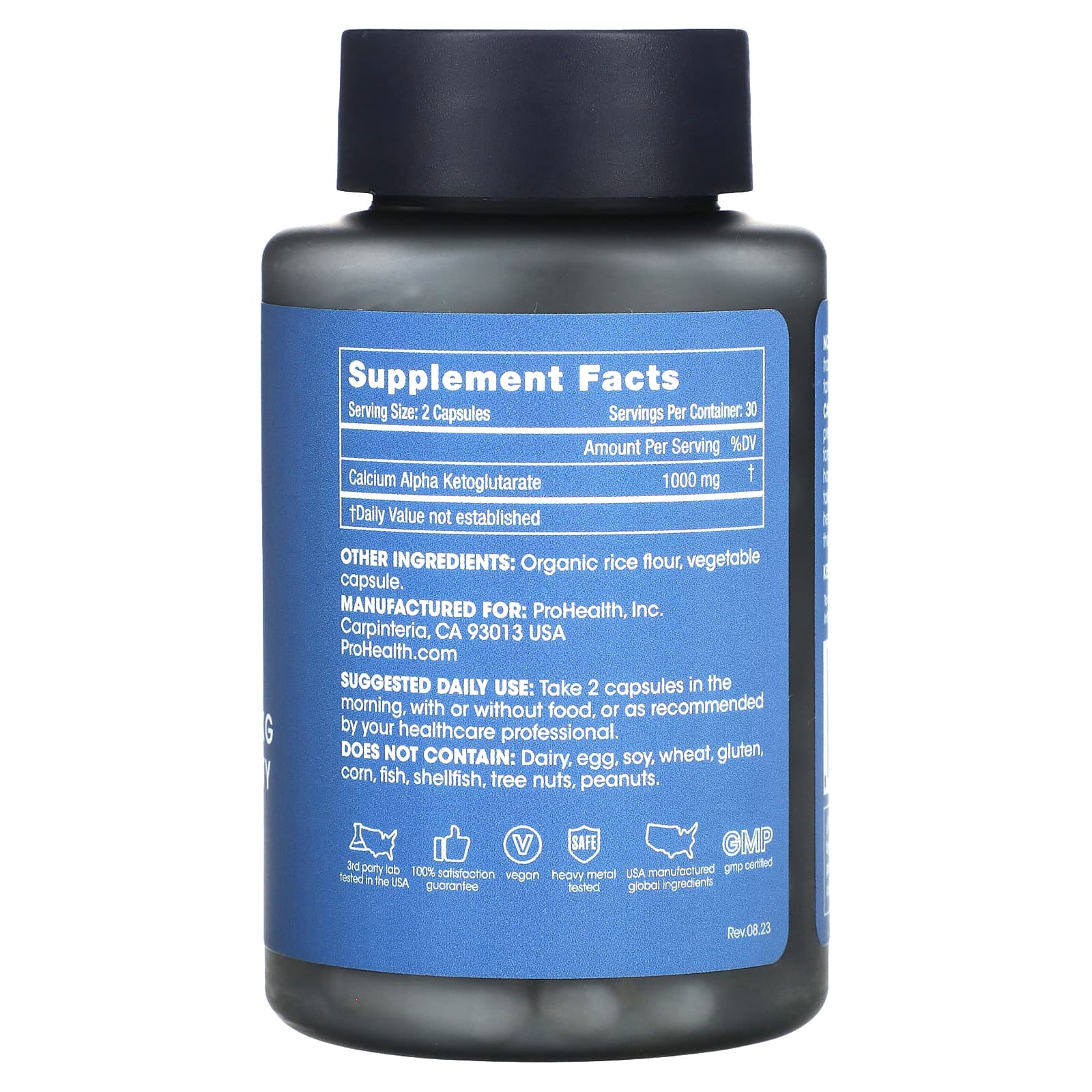 ProHealth Longevity, кальций AKG Longevity, 1000 мг, 60 капсул (500 мг в 1 капсуле)