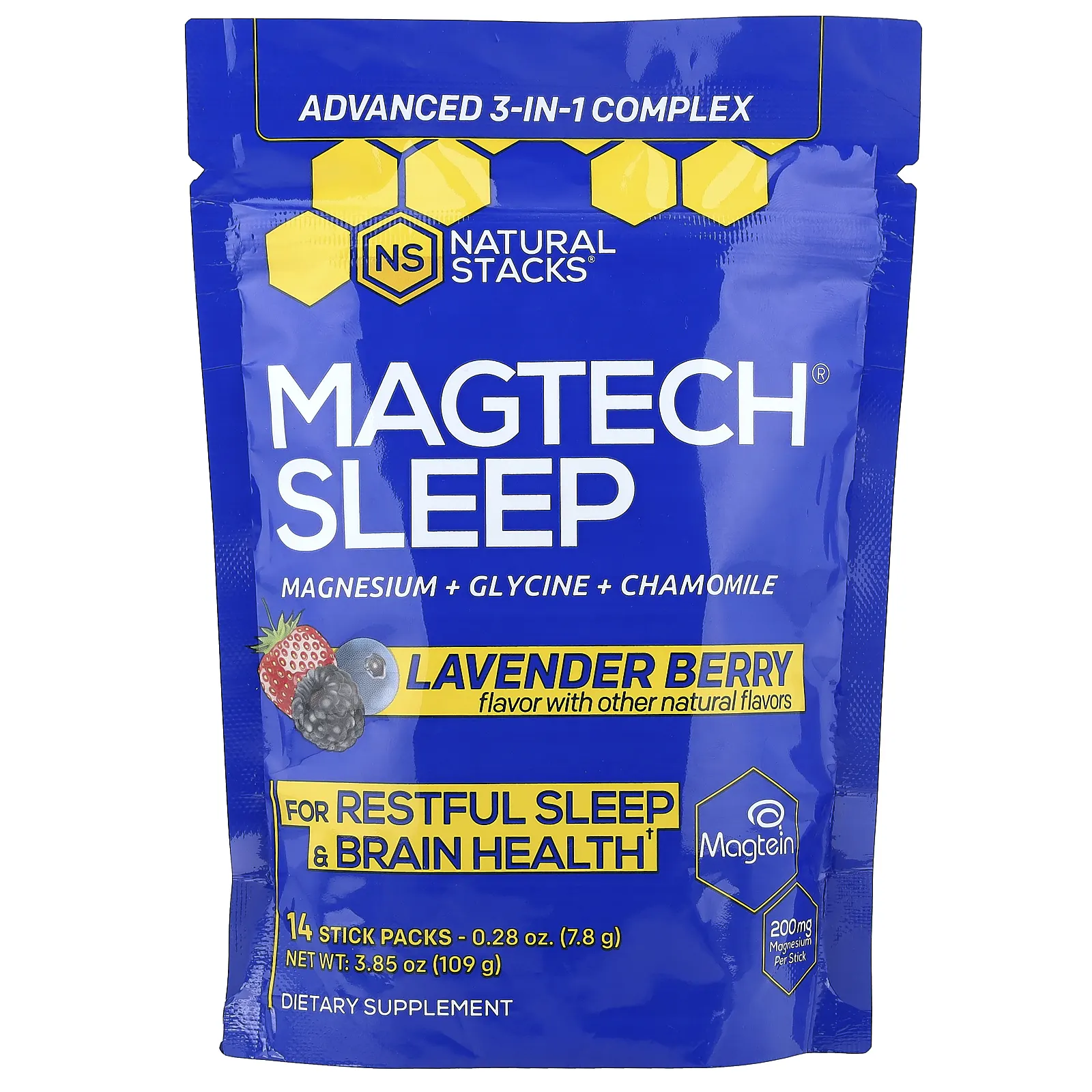 Natural Stacks, Magtech® Sleep, для сна, лаванда и ягоды, 14 стиков по 7,8 г (0,28 унции)