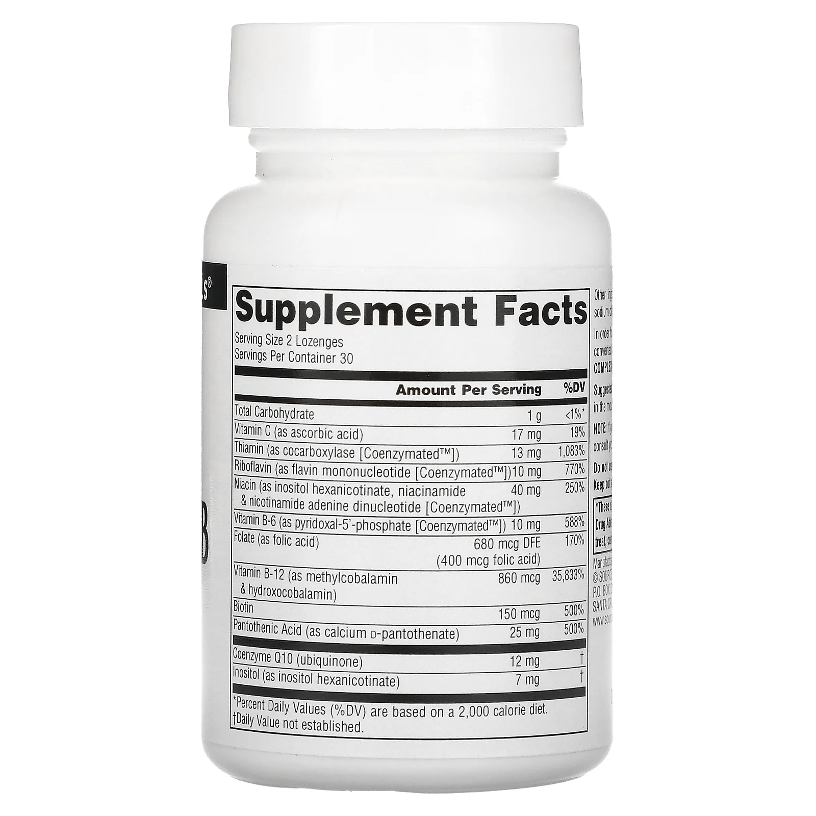 Source Naturals, комплекс ферментированных витаминов группы B, со вкусом перечной мяты, 60 таблеток для рассасывания