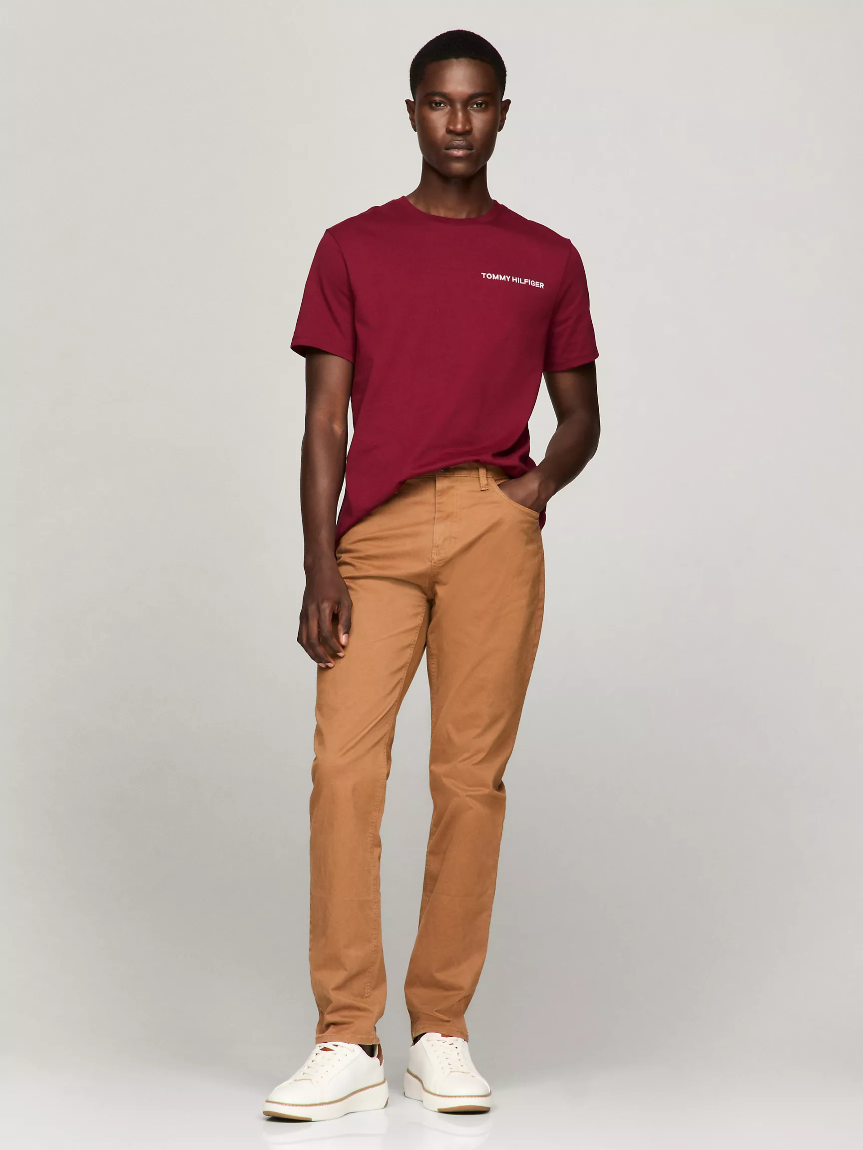 Мужская футболка Tommy Hilfiger, Футболка с вышитым логотипом Hilfiger Icon