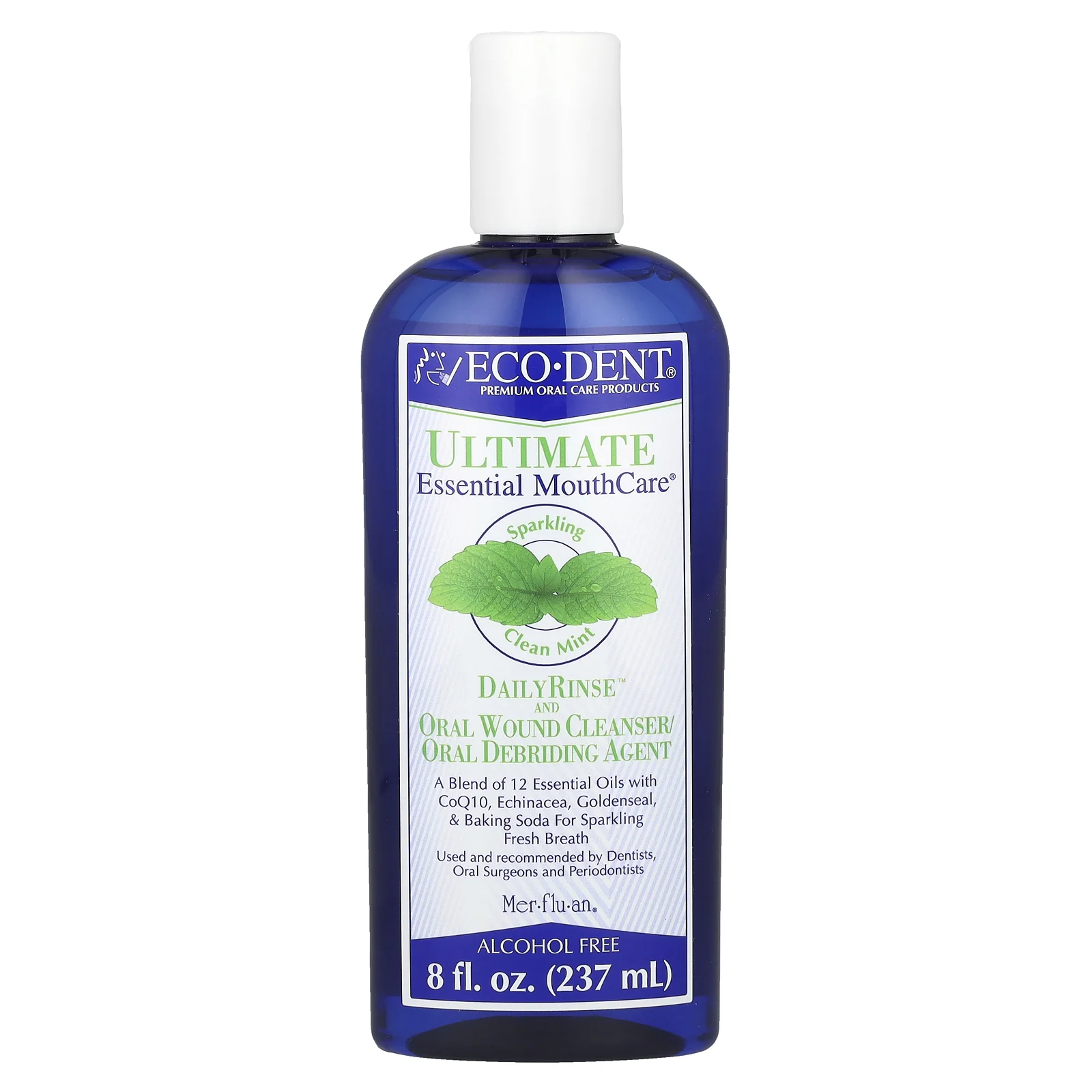 Eco-Dent, Комплексная необходимая защита и лечение для полости рта, ежедневное полоскание и очищение, Sparkling Clean Mint, 8 ж. унц. (237 мл)