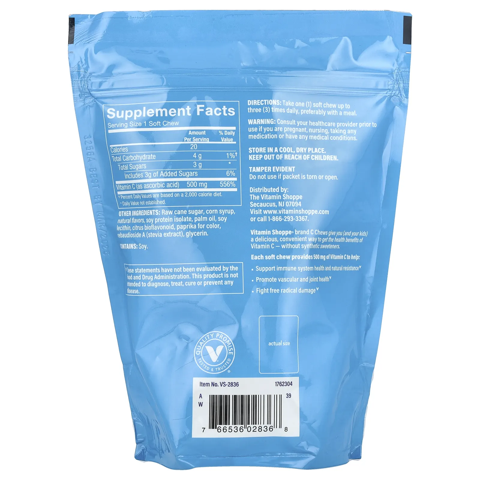 The Vitamin Shoppe, Жевательные таблетки с витамином C, апельсин, 60 жевательных таблеток