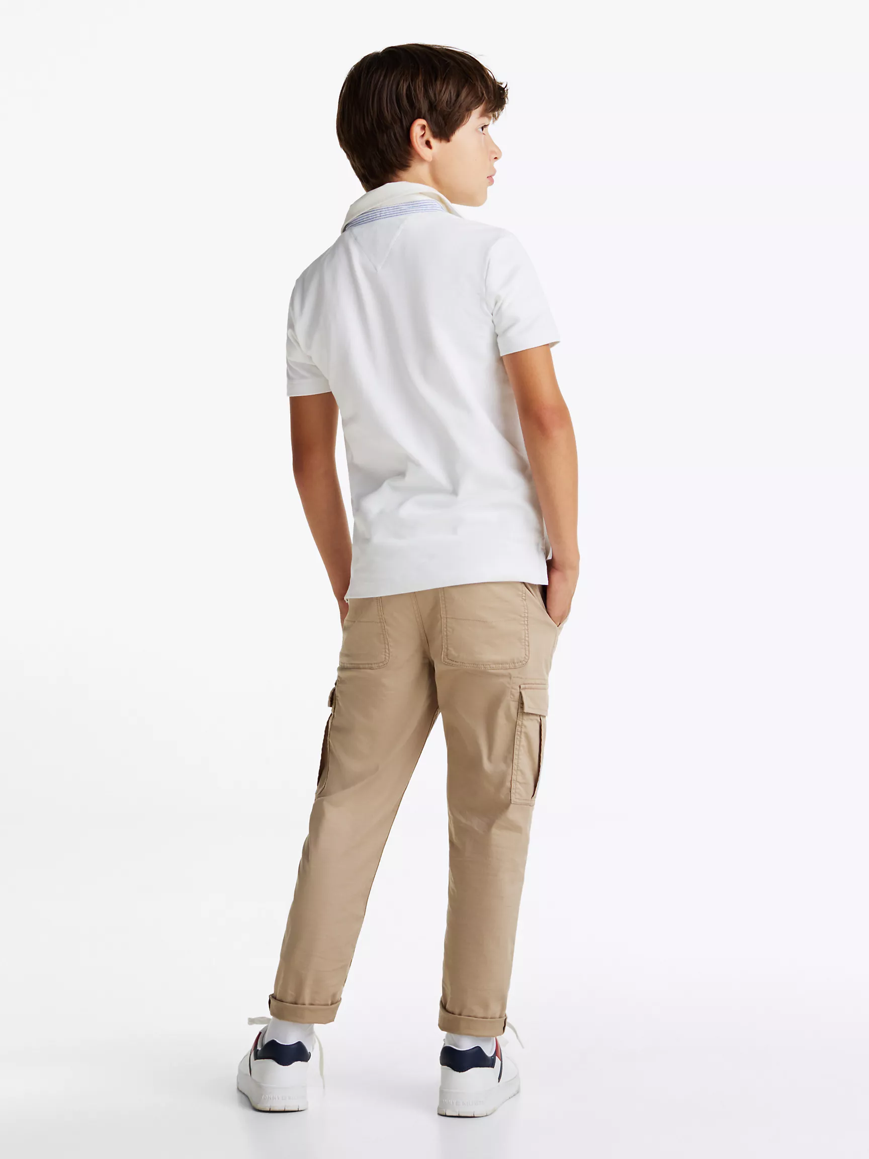 Рубашка-поло для мальчиков Tommy Hilfiger, Детское эластичное поло с логотипом Hilfiger