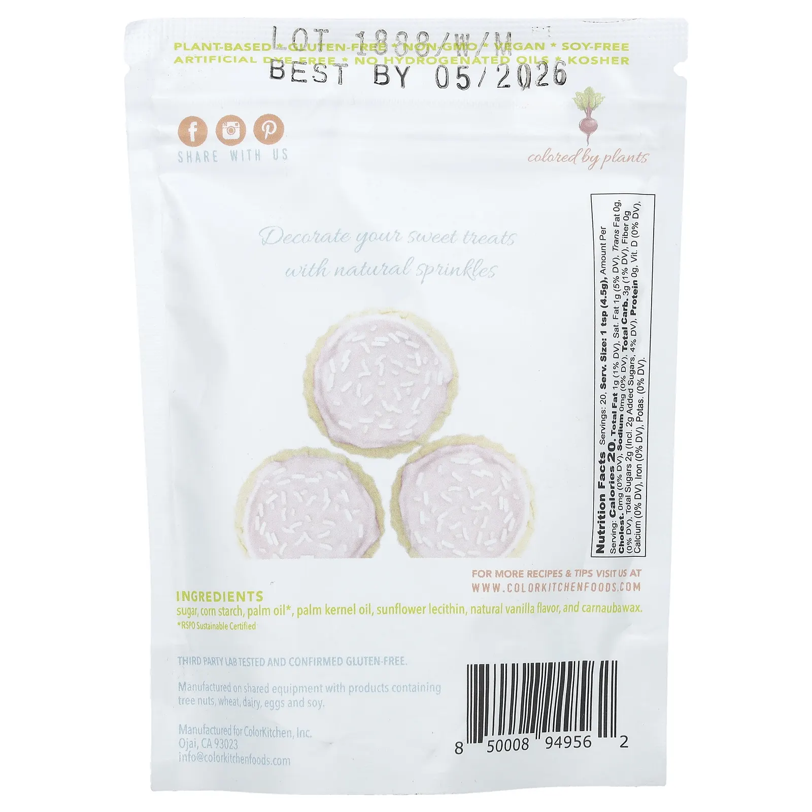 ColorKitchen, Белая крошка, 85,05 г (3 унции)