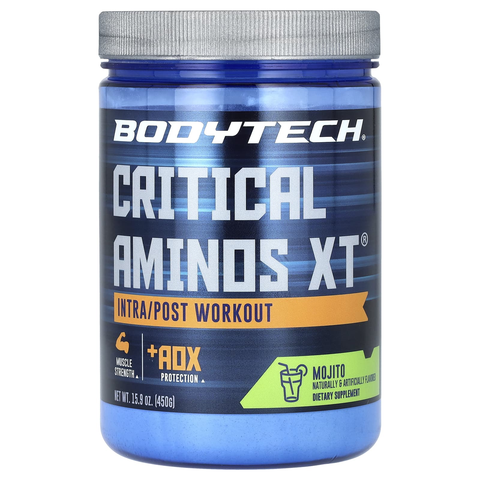 BodyTech, Bodytech, Critical Aminos XT®, прием во время и после тренировки, со вкусом мохито, 450 г (15,9 унции)