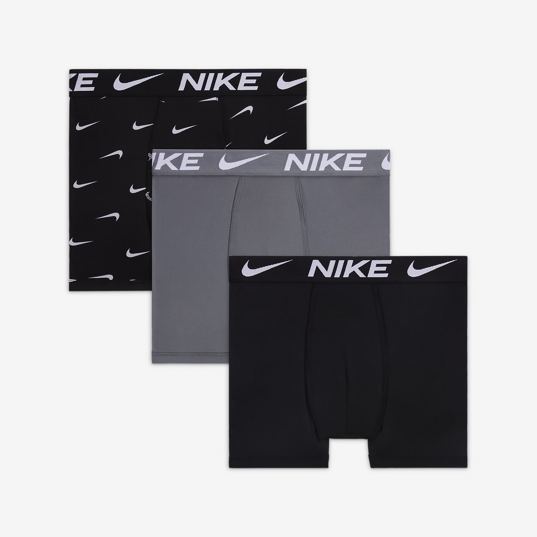 Nike Dri-FIT Essentials Big Kids' Printed Boxer Briefs (3-Pack)