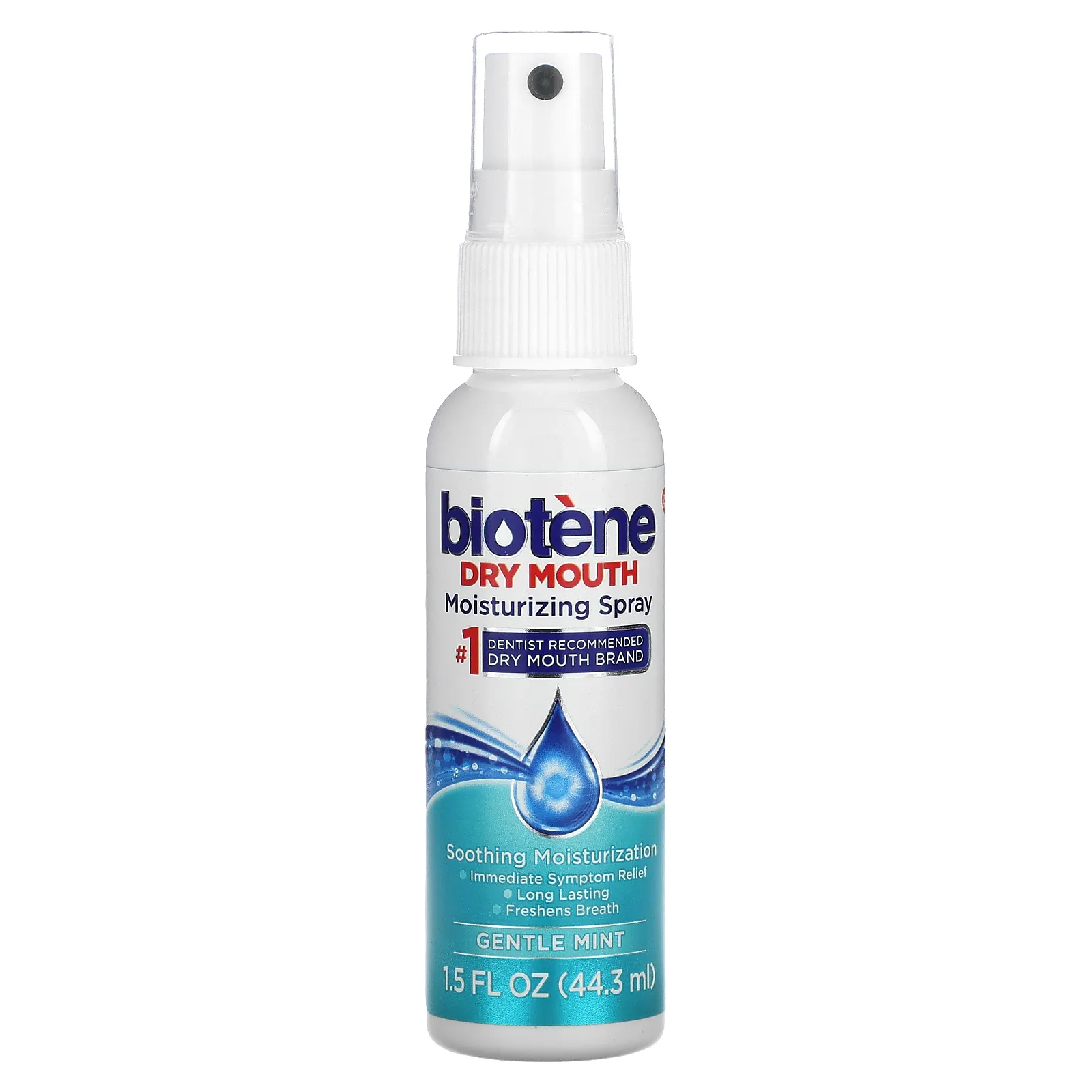 Biotene Dental Products, Увлажняющий спрей для сухого рта, нежная мята, 44,3 мл (1,5 жидк. Унции)