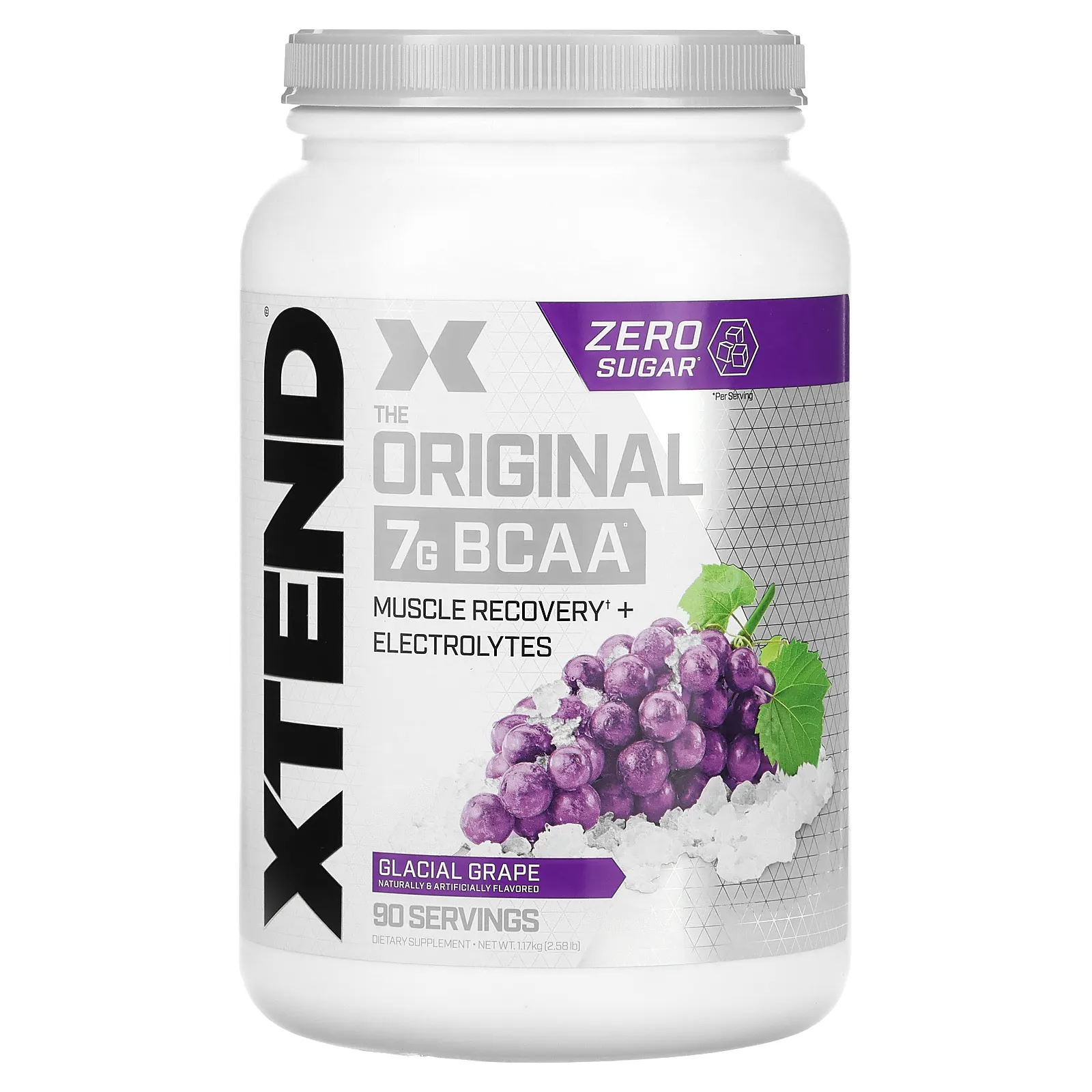 Xtend, The Original, добавка с содержанием 7 г аминокислот с разветвленной цепью (BCAA), со вкусом винограда, 1,17 кг (2,58 фунта)