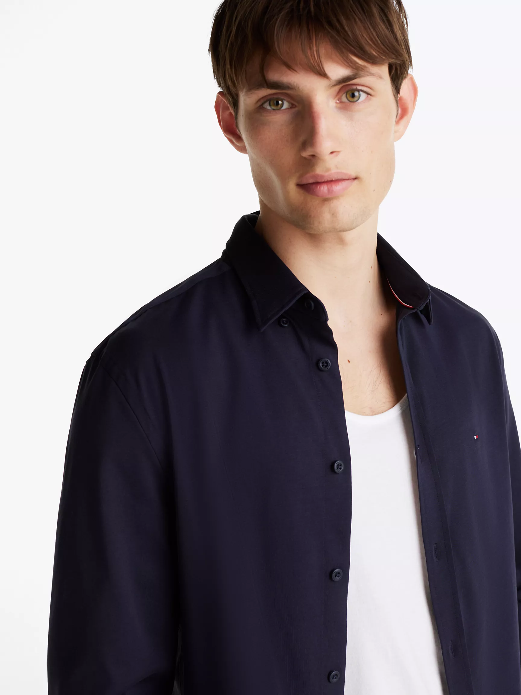 Мужская рубашка Tommy Hilfiger, Приталенная рубашка из трикотажа Interlock