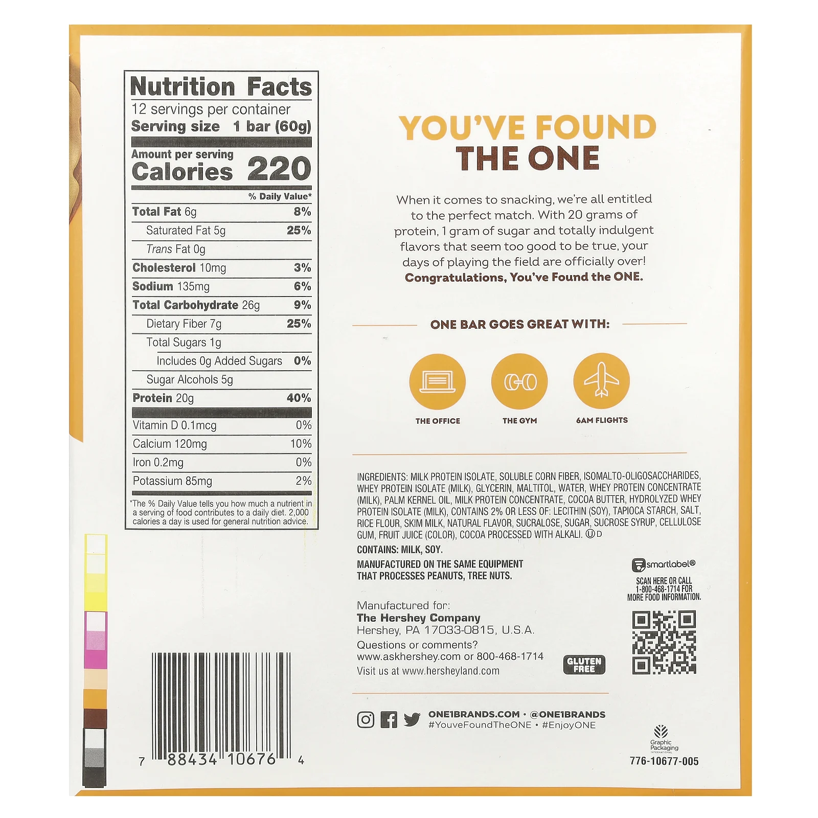 One Brands, ONE Bar, вкус пончика в кленовой глазури, 12 батончиков по 60 г (2,12 унции) каждый