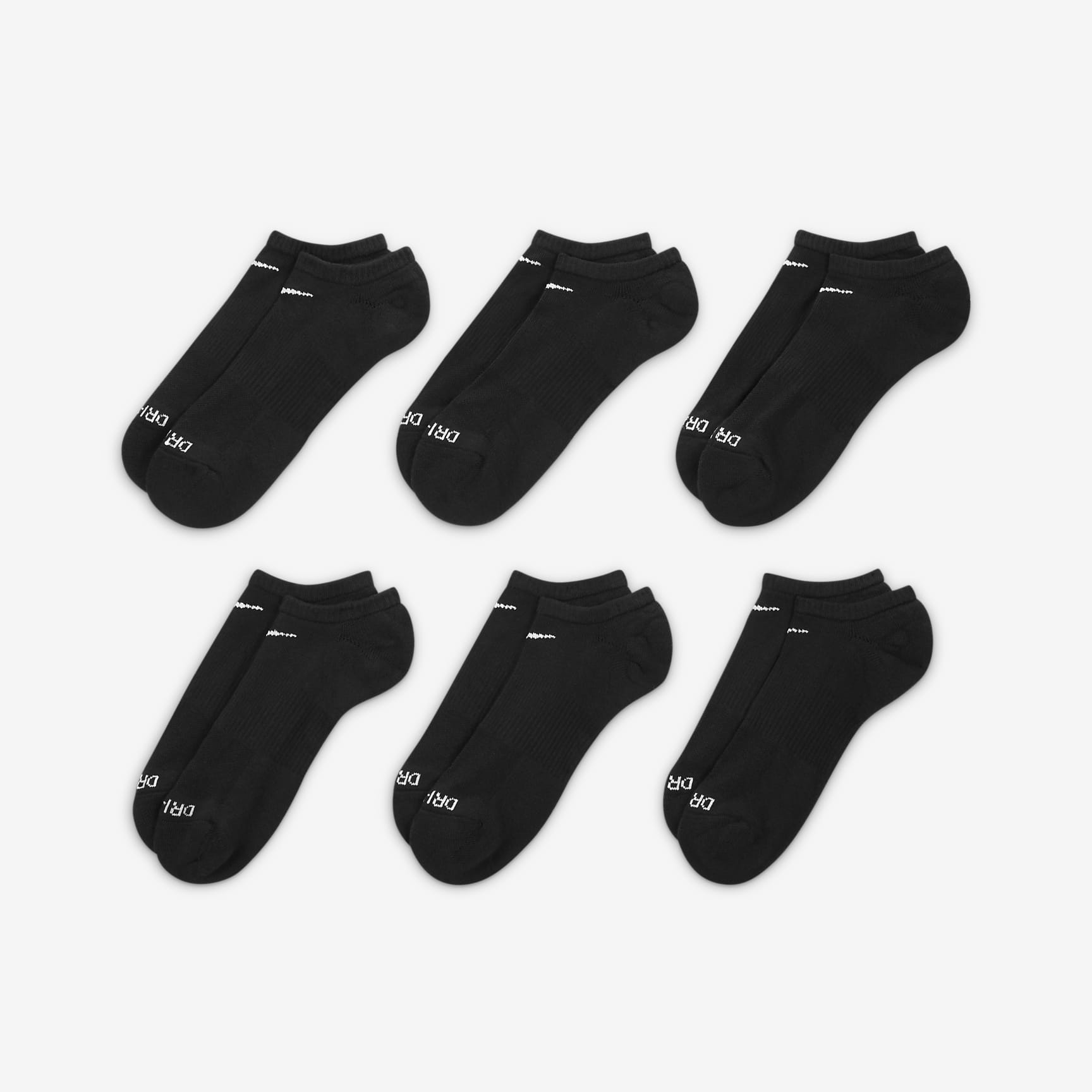 Nike Everyday Plus Cushioned Training No-Show Socks (6 Pairs)