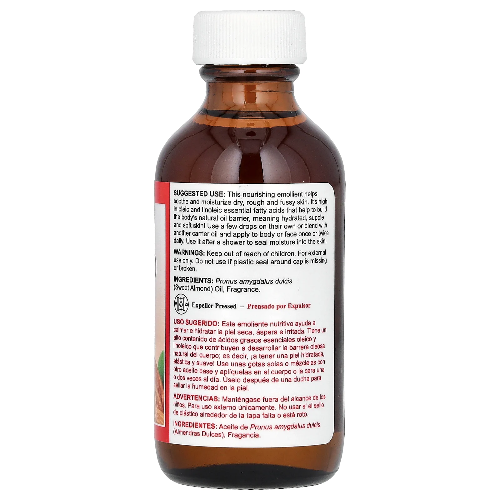 De La Cruz, масло сладкого миндаля, 59 мл (2 жидк. унции)