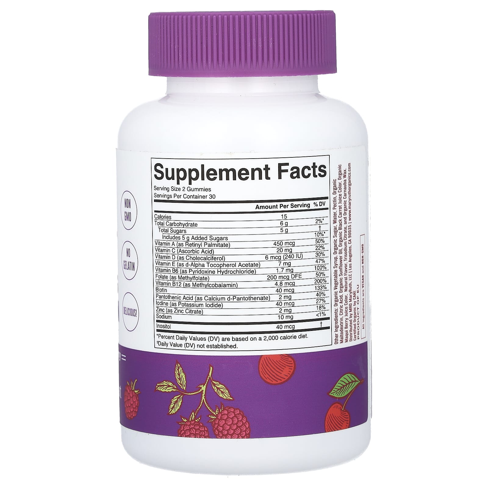 MaryRuth's, органические жевательные мультивитамины для мужчин, со вкусом вишни и малины, 60 жевательных таблеток