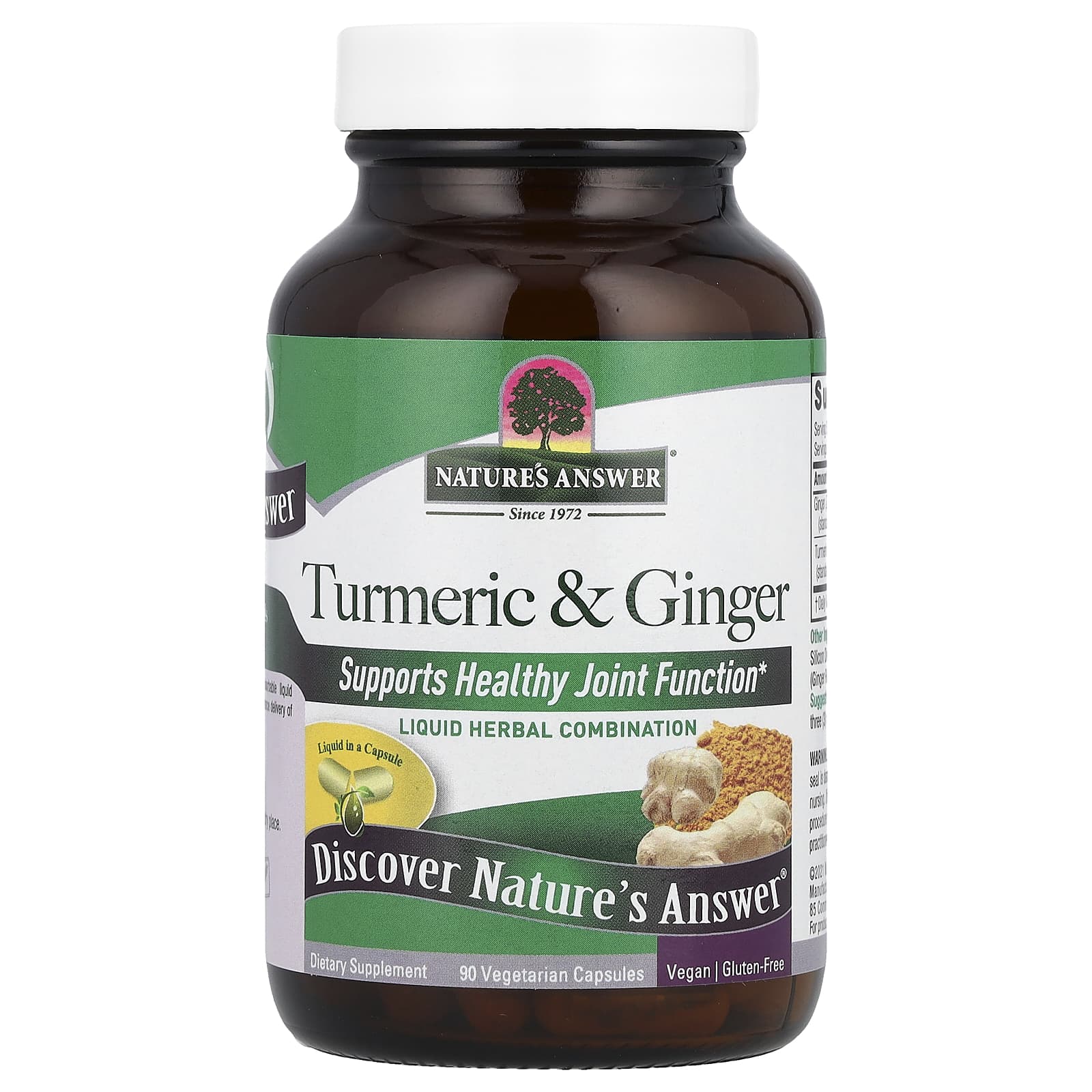 Nature's Answer, Куркума и имбирь, 90 вегетарианских капсул