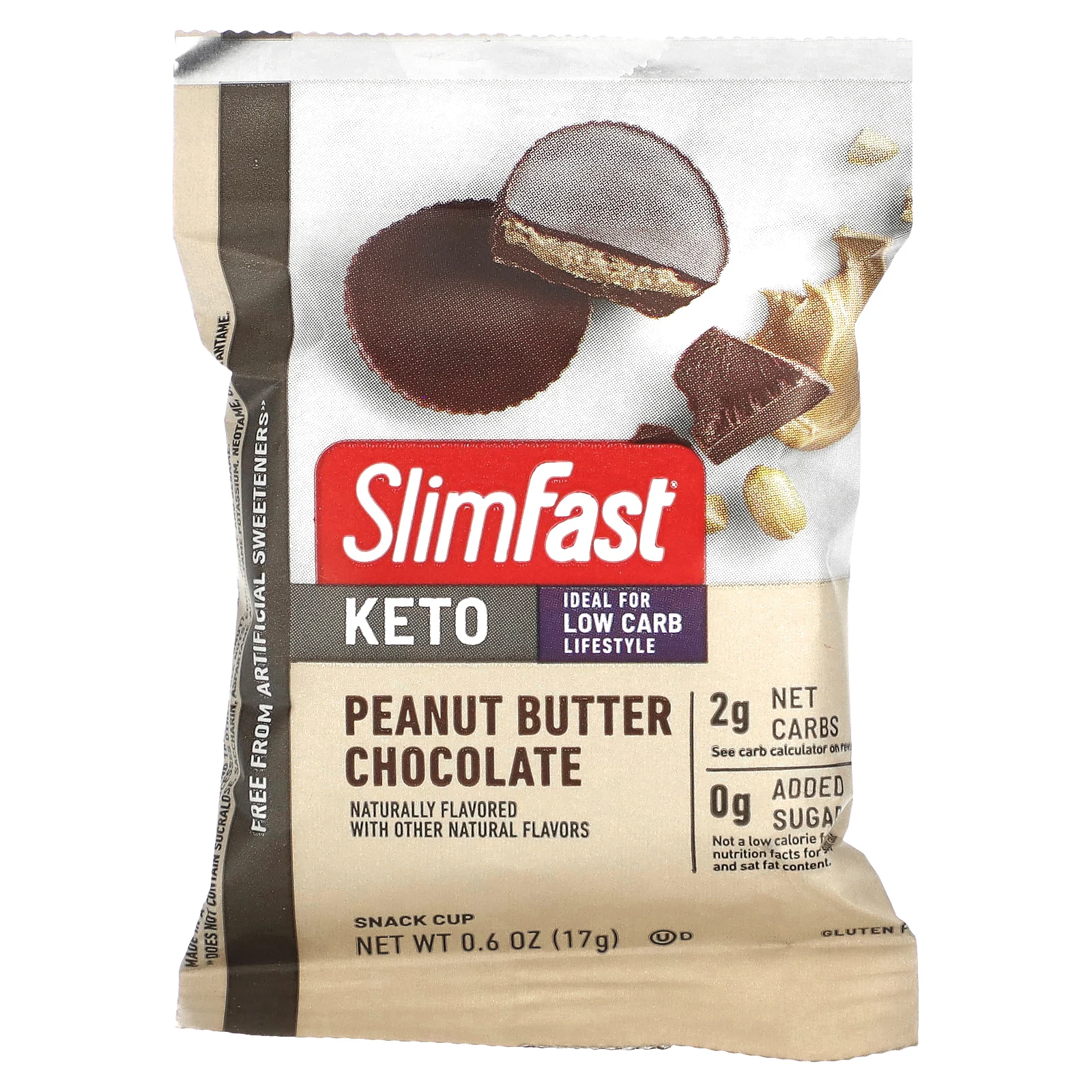 SlimFast, Keto Snack Cup, шоколад с арахисовой пастой, 14 шт., 17 г (0,6 унции)