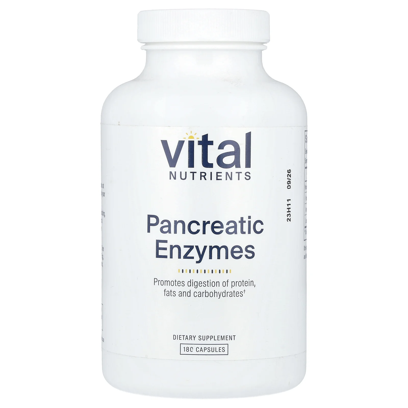 Vital Nutrients, Ферменты поджелудочной железы, 180 капсул