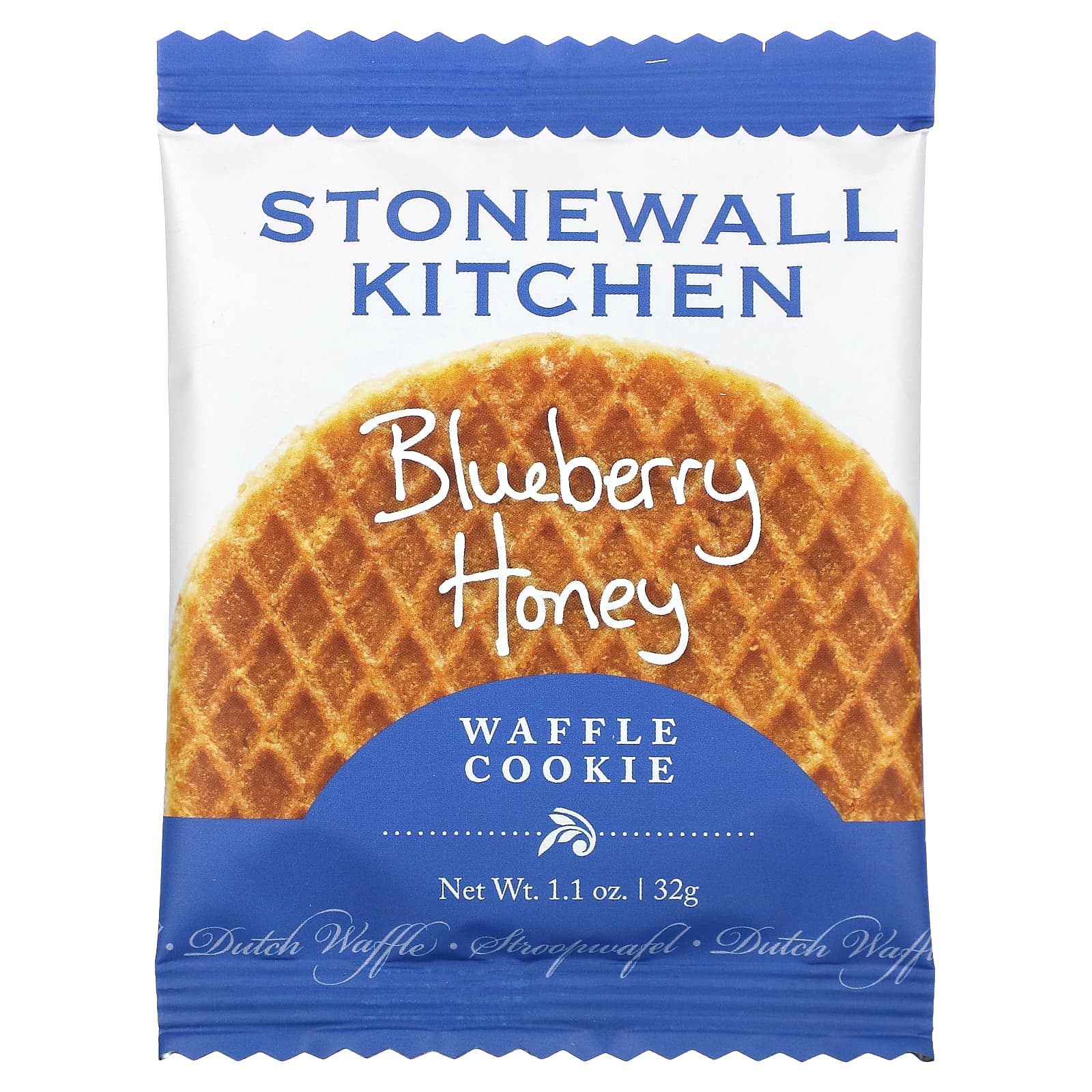 Stonewall Kitchen, вафельное печенье, голубика и мед, 8 голландских вафель по 32 г (1,1 унции)