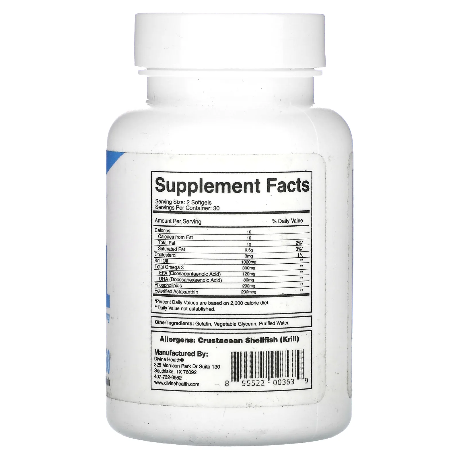 Divine Health, Living Krill, 500 мг, 60 капсул