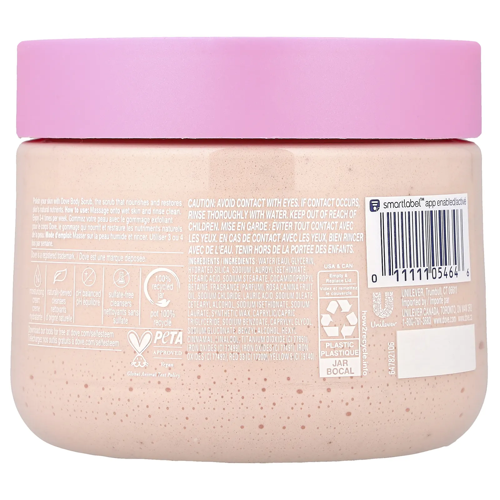 Dove, скраб для тела, гималайская соль и розовое масло, 425 г (15 унций)