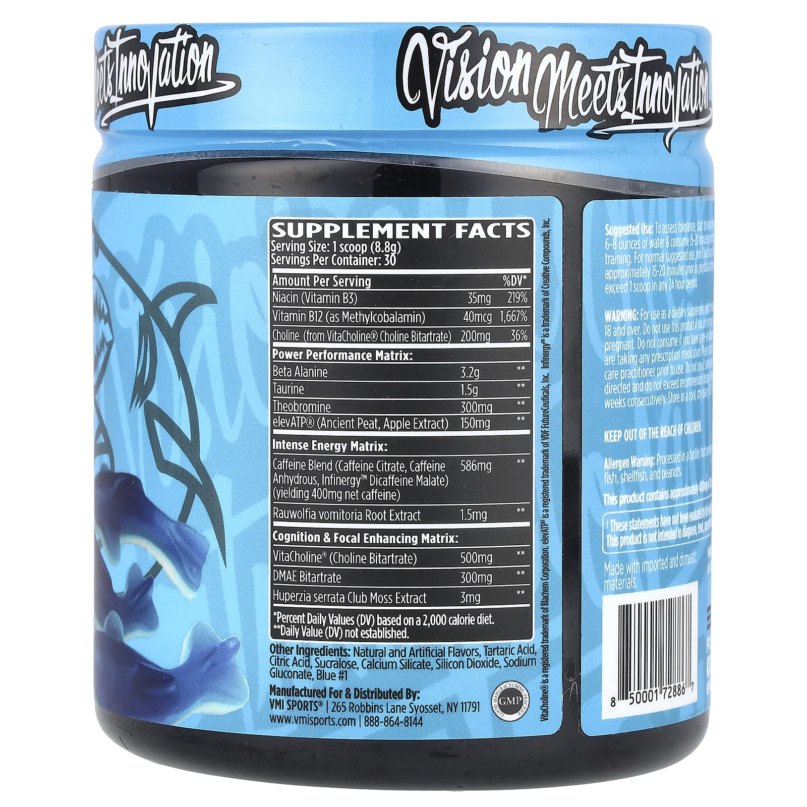 VMI Sports, KXR Original, интенсивная энергия перед тренировкой, жевательная таблетка с синей акулой, 264 г (9,3 унции)