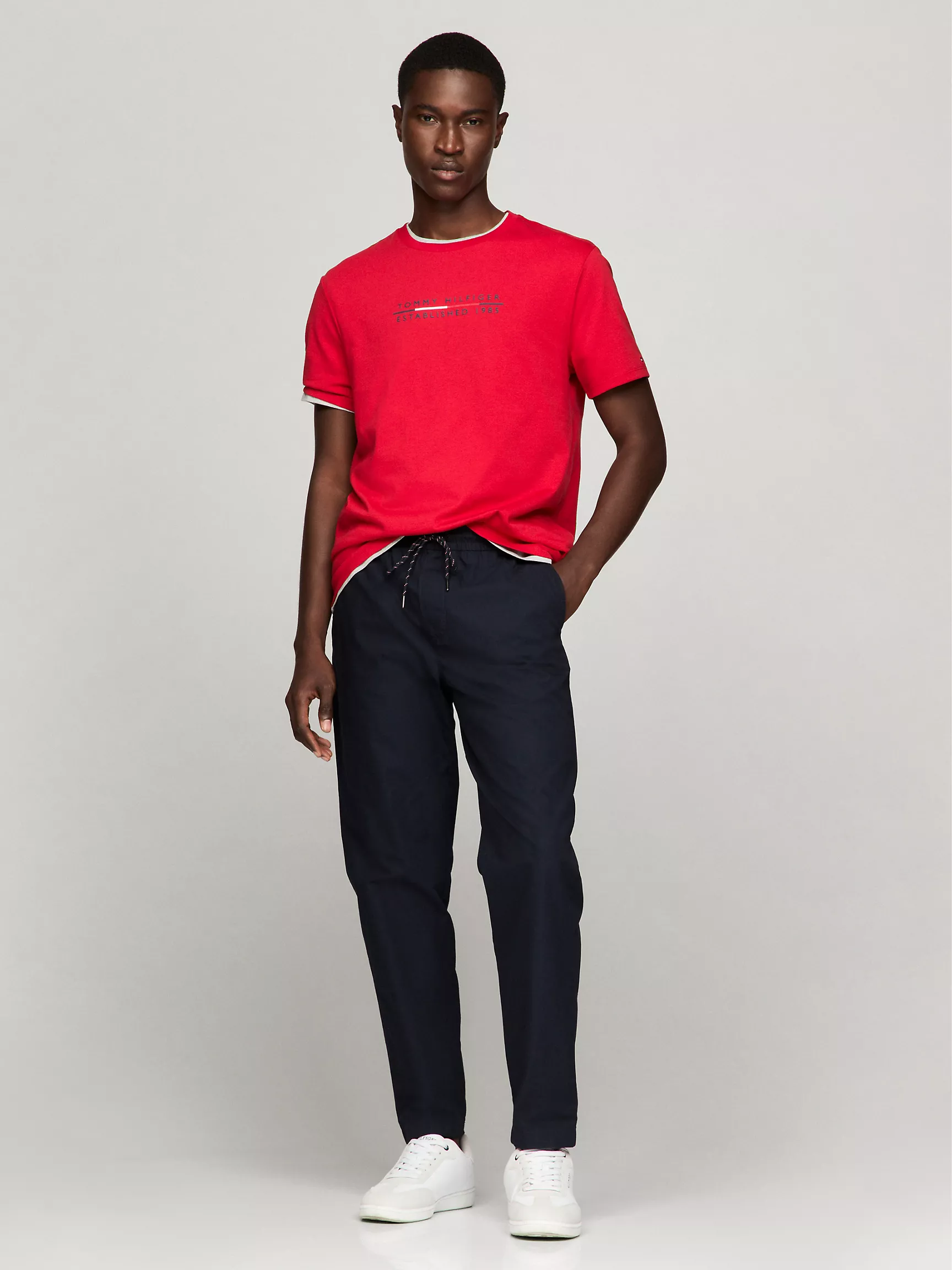 Мужская футболка Tommy Hilfiger, Футболка с вышитым логотипом Hilfiger