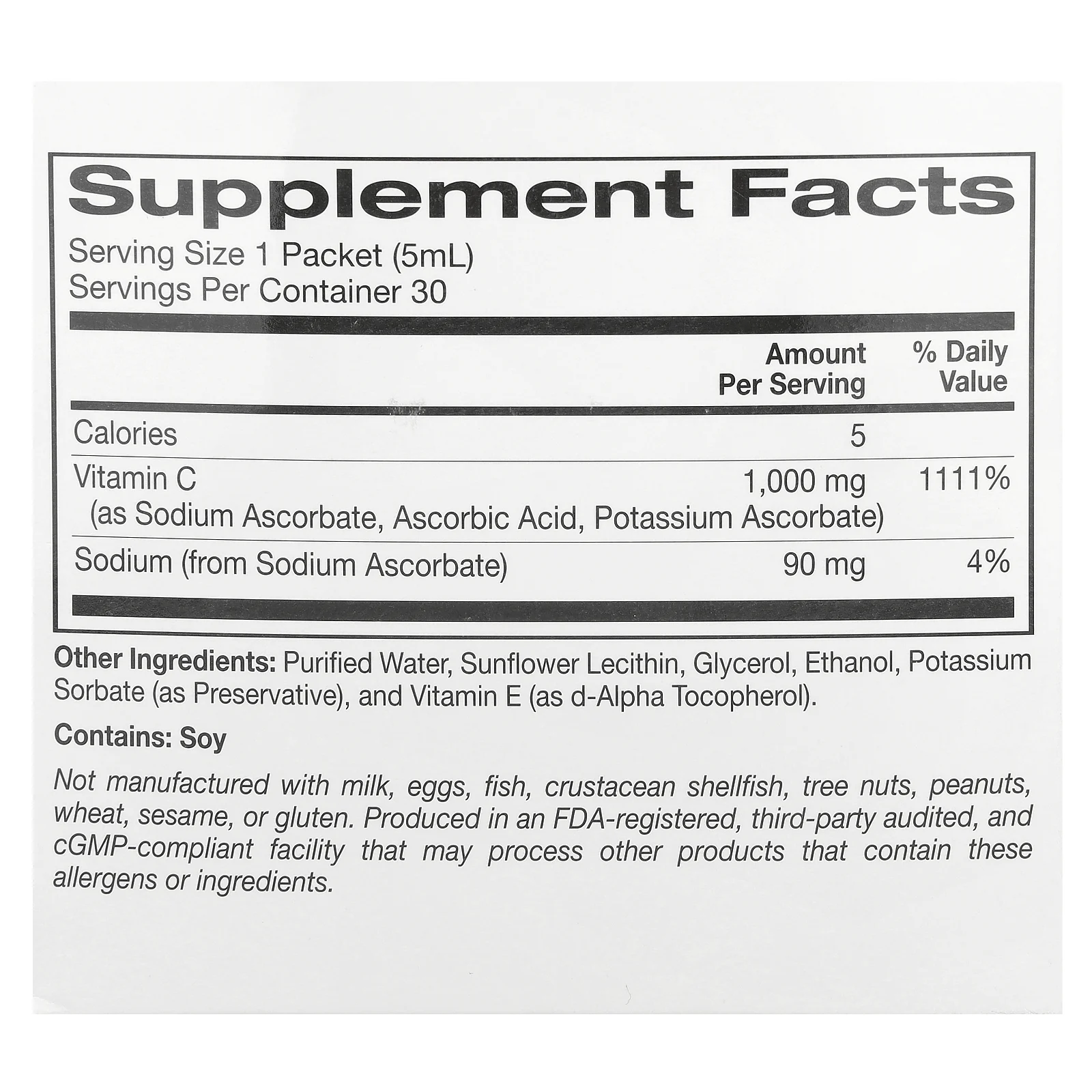 Super Nutrition, Липосомальный жидкий витамин C, без добавок, 1000 мг, 30 пакетиков по 5 мл (0,17 жидк. Унции)