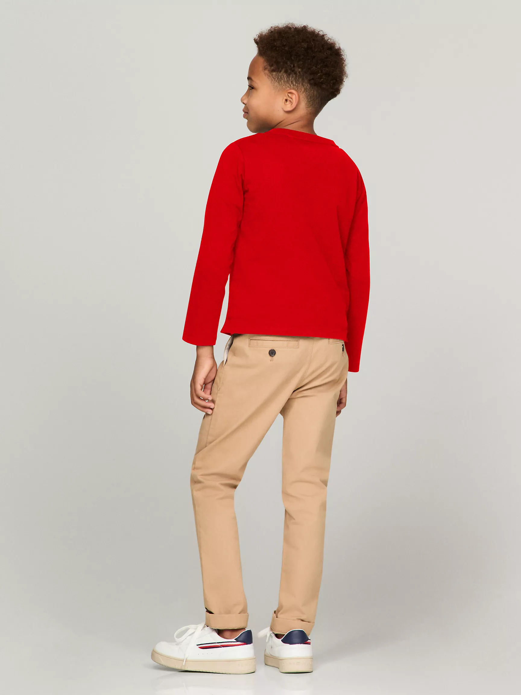 Футболка Tommy Hilfiger для мальчиков, Детская однотонная футболка Henley с длинным рукавом