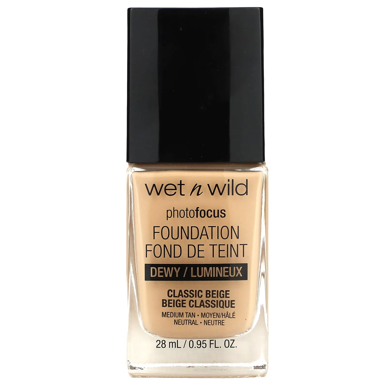 wet n wild, PhotoFocus Foundation, Dewy, классический бежевый, 28 мл (0,95 жидк. Унции)