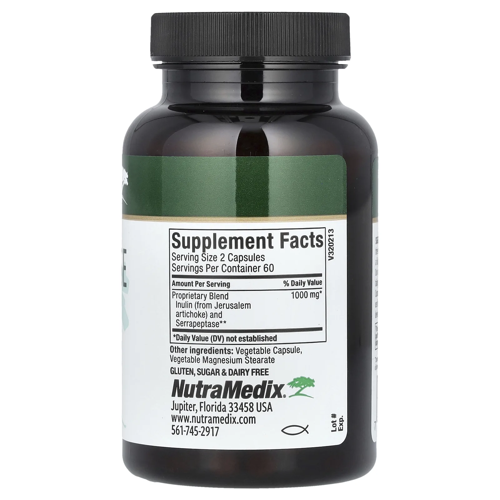 NutraMedix, Серрапептаза с инулином, 120 растительных капсул