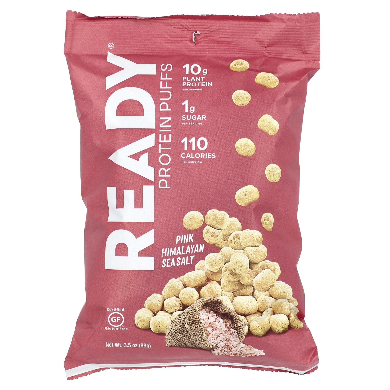 Ready, Protein Puffs, розовая гималайская морская соль, 99 г (3,5 унции)