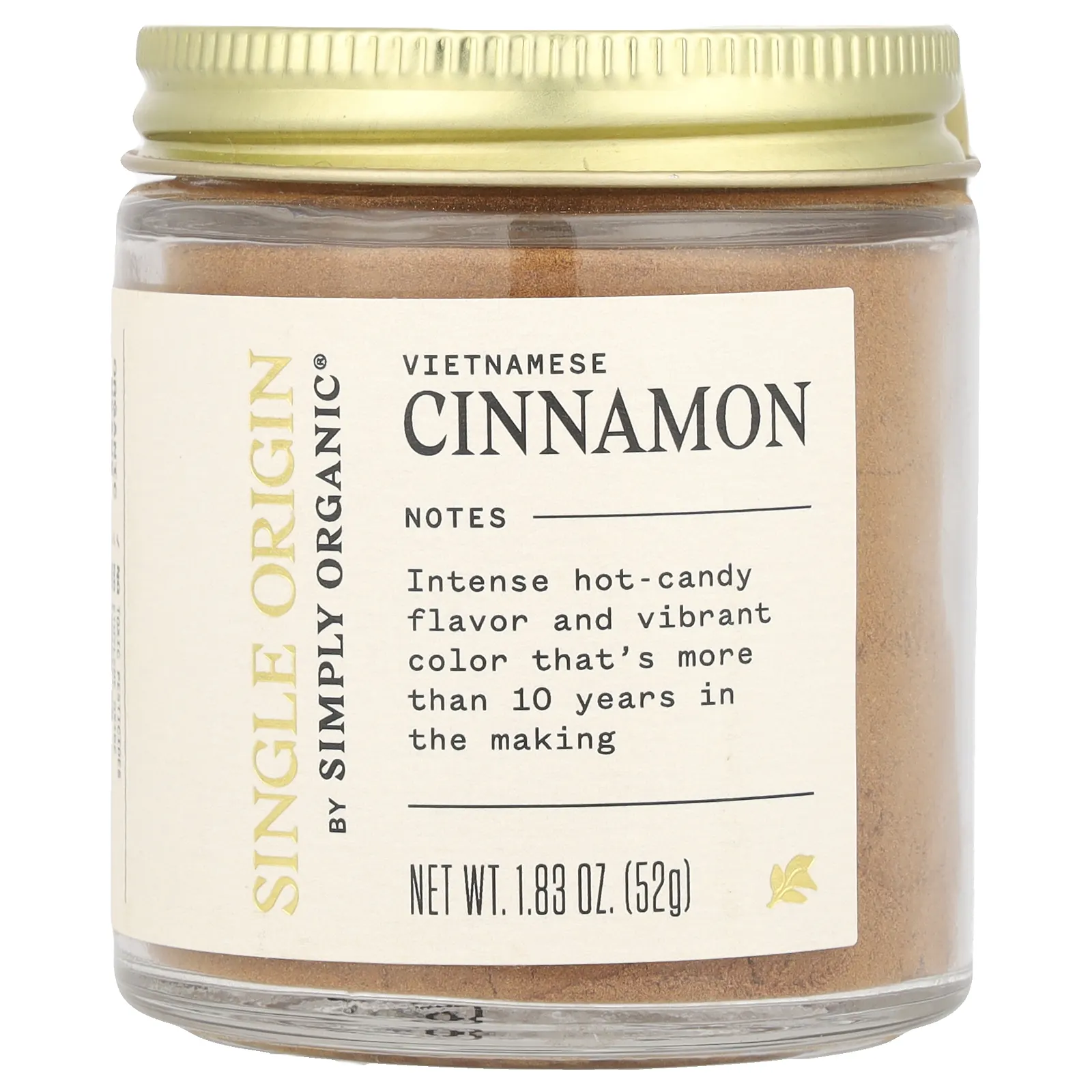 Simply Organic, Single Origin, вьетнамская корица, 52 г (1,83 унции)