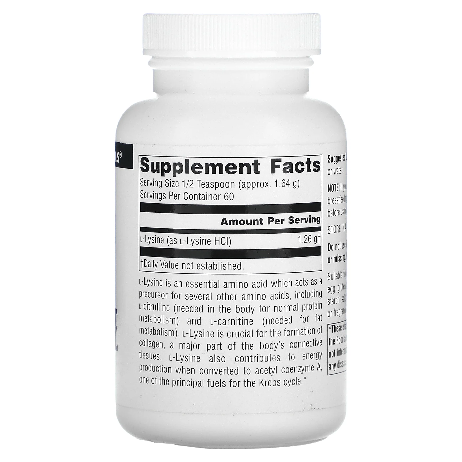 Source Naturals, L-лизин в порошке, 100 г (3,53 унции)